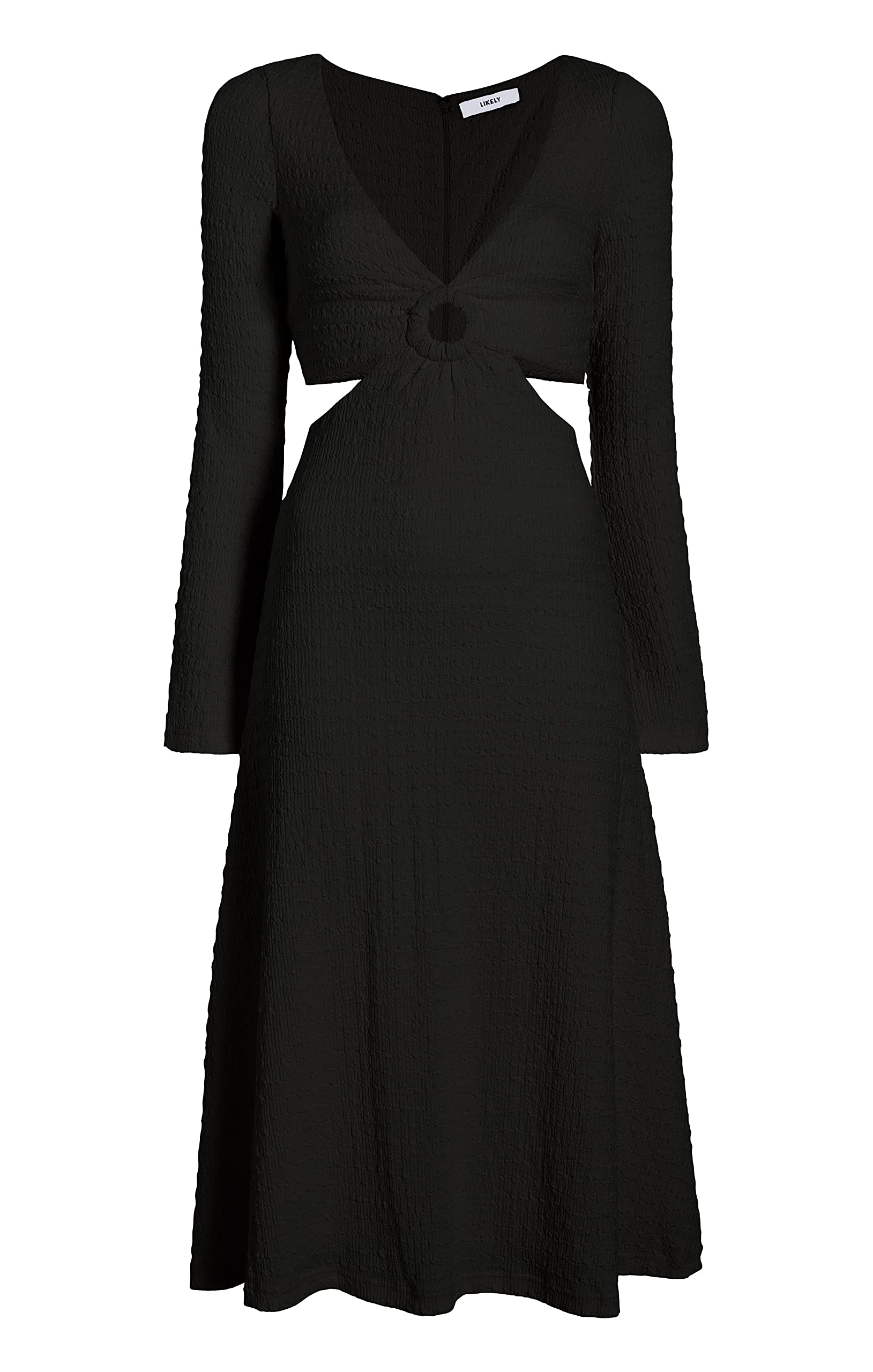 LIKELY Women's Eila Dress - Elegant Flowy Midi Dress with Short Sleeves, Perfect for Summer, Weddings, and Casual Outings