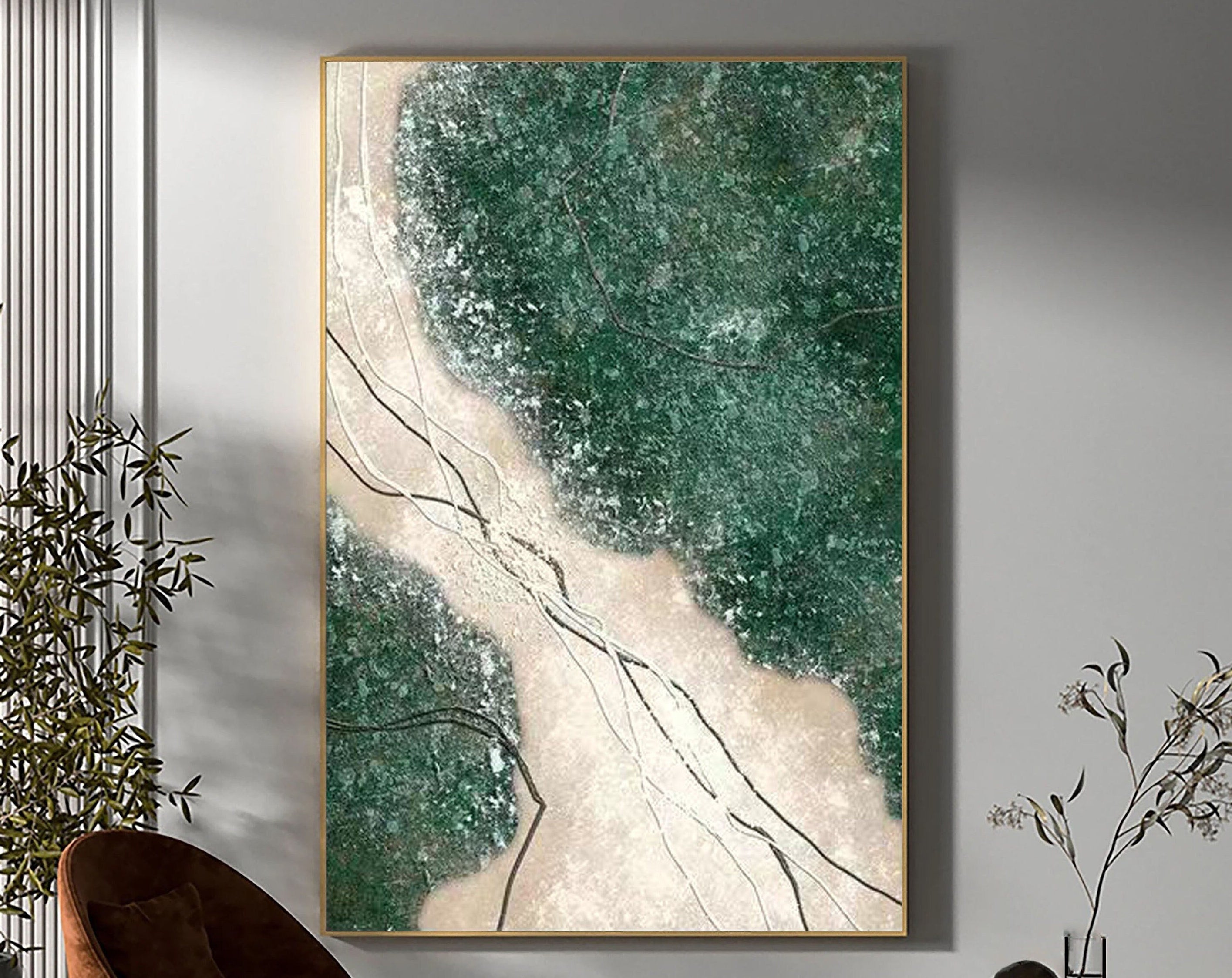Blue & Green Abstract Wall Art Print #BG004 - Modern Home Decor for Living Room, Bedroom & Office