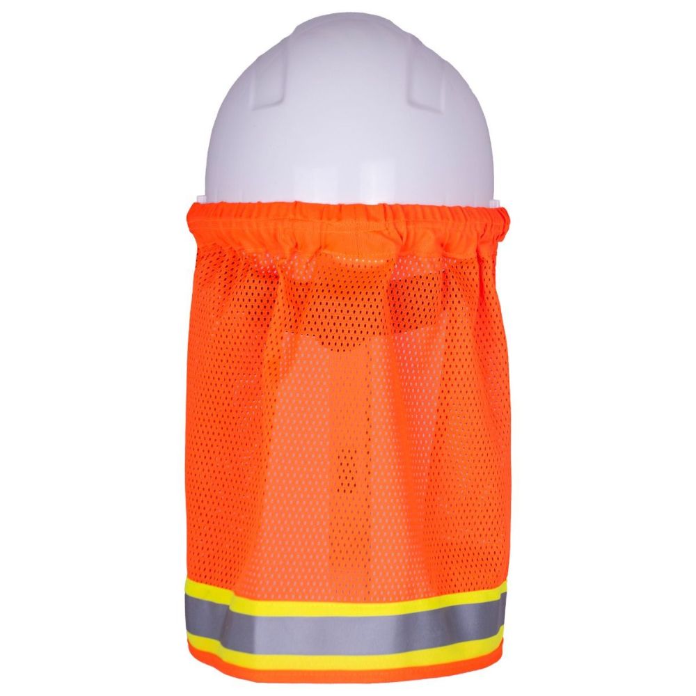Terra Hi Vis Sun Shade for Hard Hat 116623OR Orange - High Visibility Safety Sun Protection for Construction Workers & Outdoor Labor