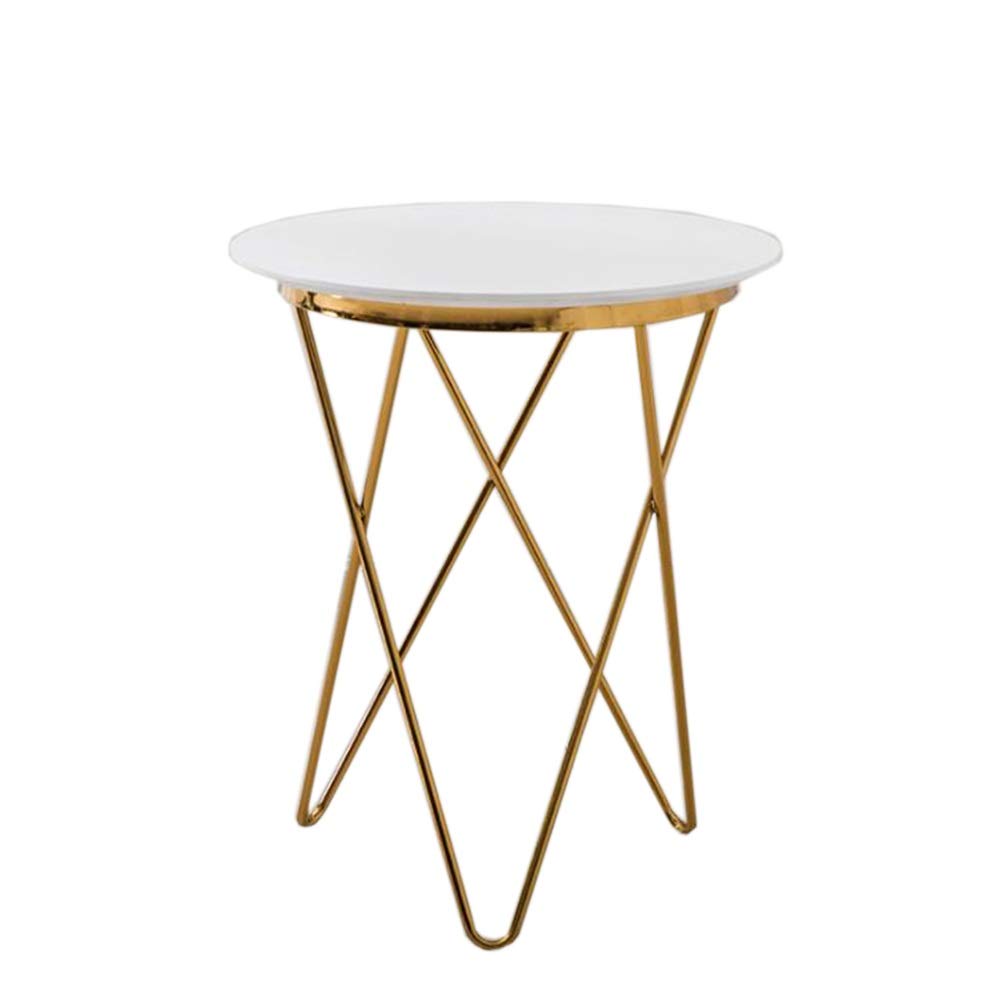 YUMEIGE Wooden Side Table with Metal Base - Sturdy Triangular Support Design - End Table, Sofa Table, Coffee Table for Living Room, Bedroom, Hotel - Perfect for Holding Drinks, Books, Lamps & Decor