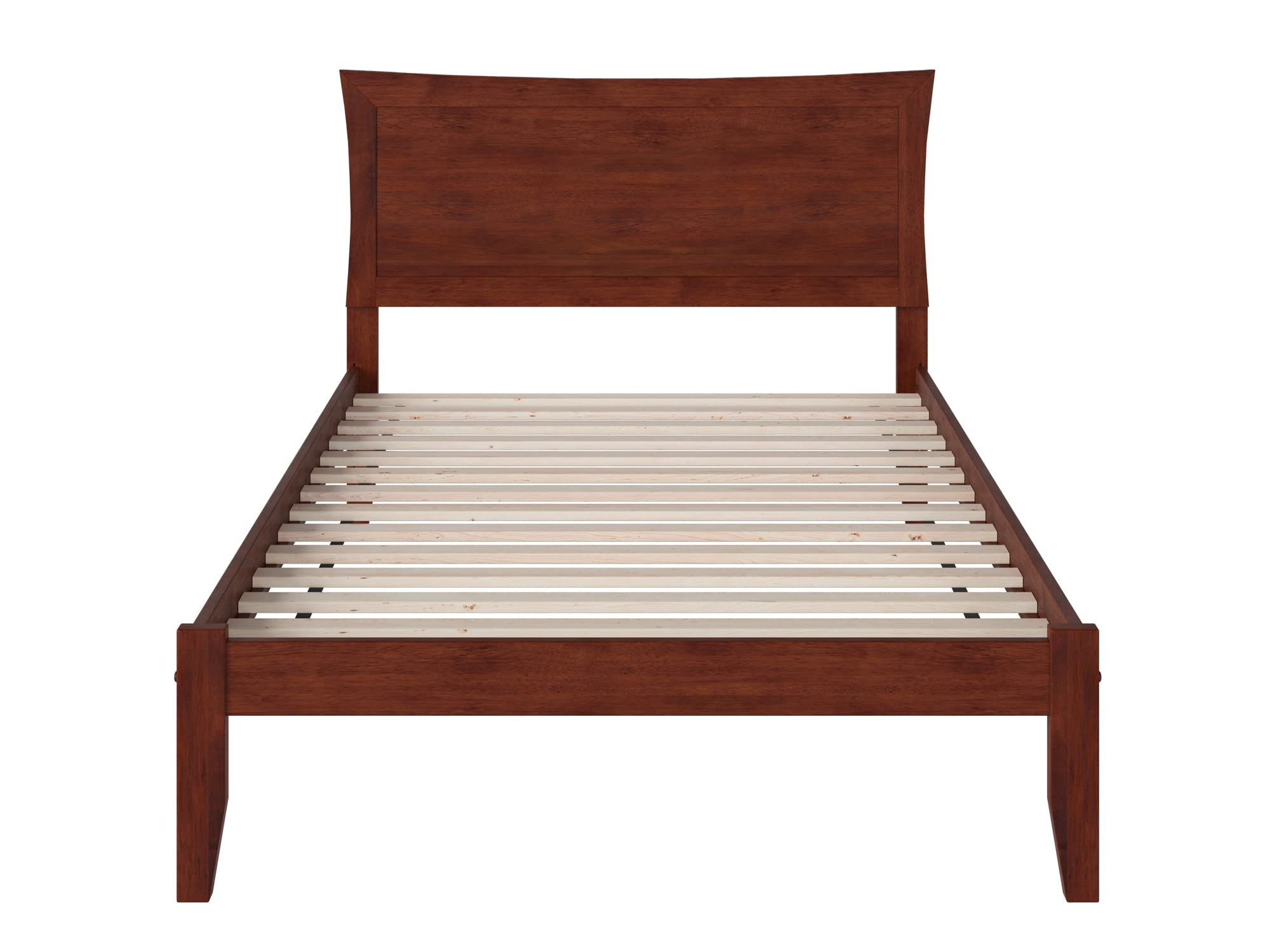 AFI Metro Full Size Platform Bed with USB Charging Station - Walnut Finish, Modern Minimalist Bed Frame with Storage & Power Outlets for Bedroom, Living Room, or Guest Room