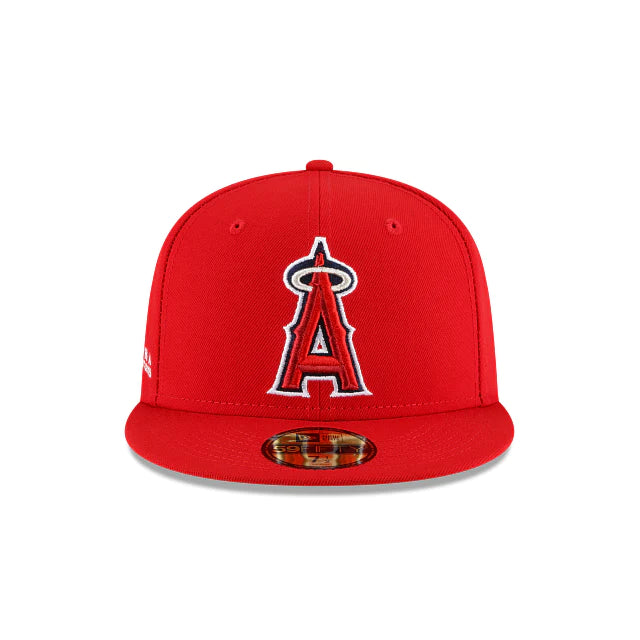 Los Angeles Angels Alpha Industry Red 59FIFTY Fitted Baseball Cap for Men - Official MLB Hat for Sports Fans & Casual Wear