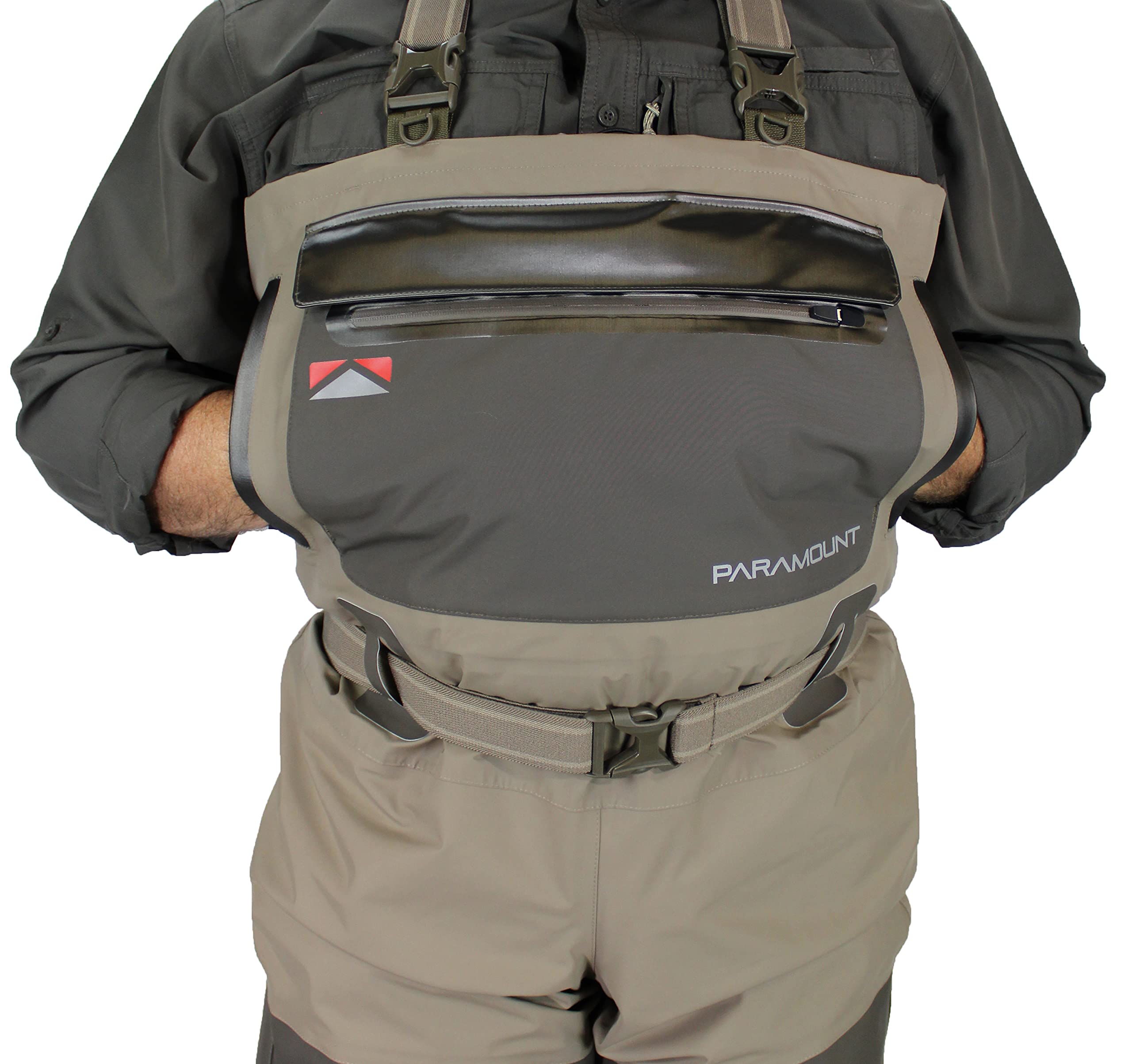 **Paramount Outdoors Slate Breathable Stockingfoot Full Wrap 6-Ply Fishing Chest Wader for Men & Women – Lightweight, Waterproof, Durable for Fly Fishing, Hunting & Outdoor Adventures**