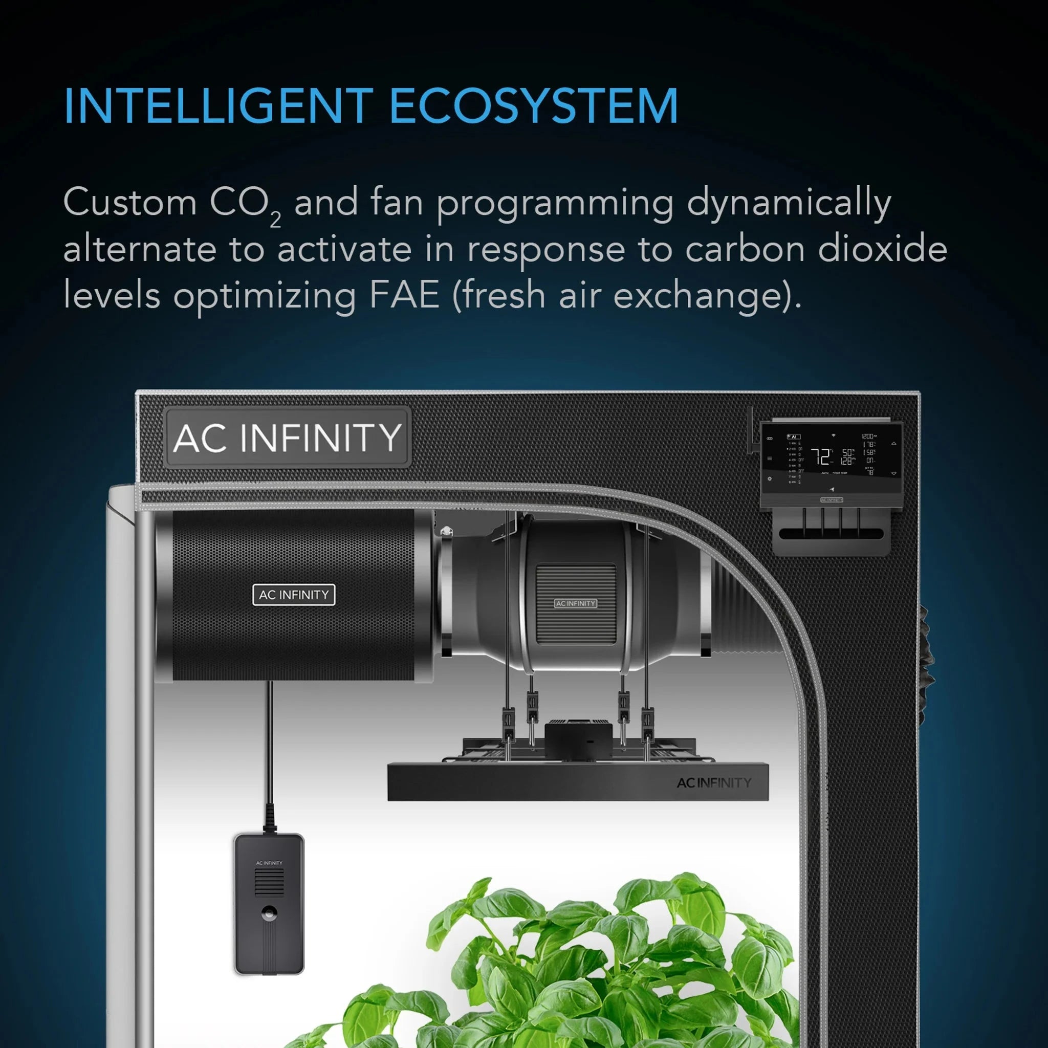 AC Infinity CO2 & Light Sensor for Controller AI+ (AC COS3) - Indoor Grow Room Monitoring for Hydroponics & Greenhouse Plants