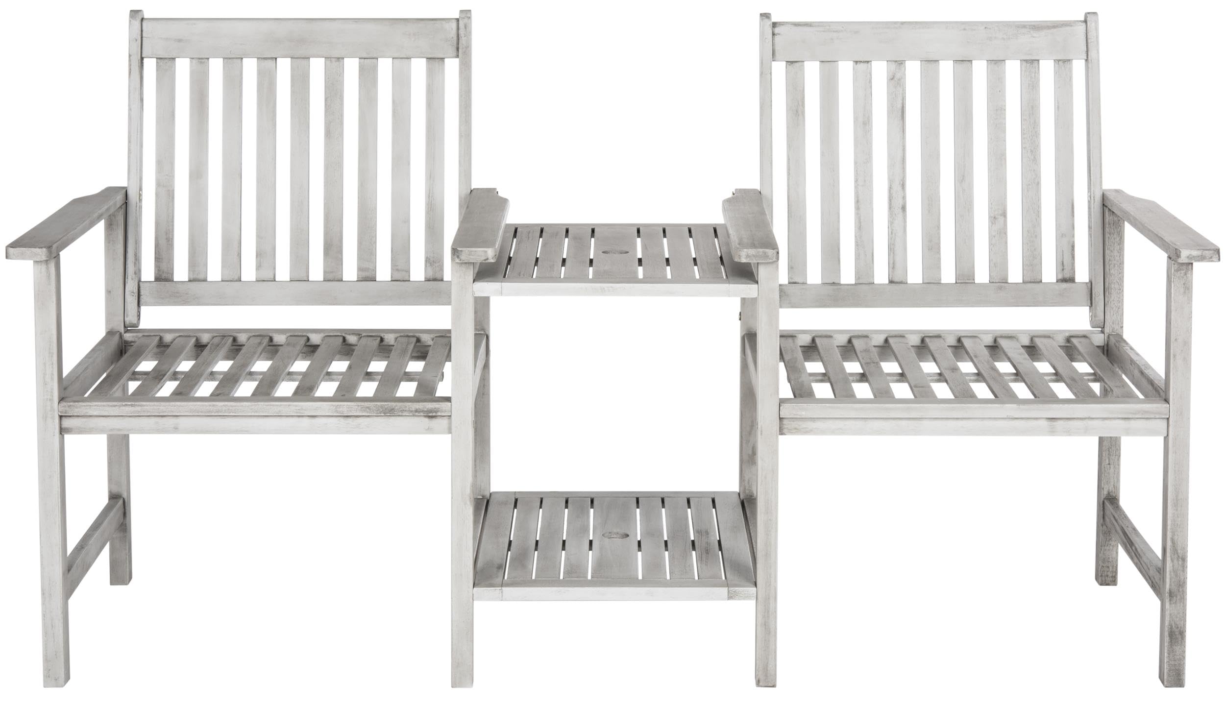 SAFAVIEH Outdoor Collection Brea Teak Brown Seat Bench - Weather-Resistant Patio Furniture for Garden, Porch & Deck Seating