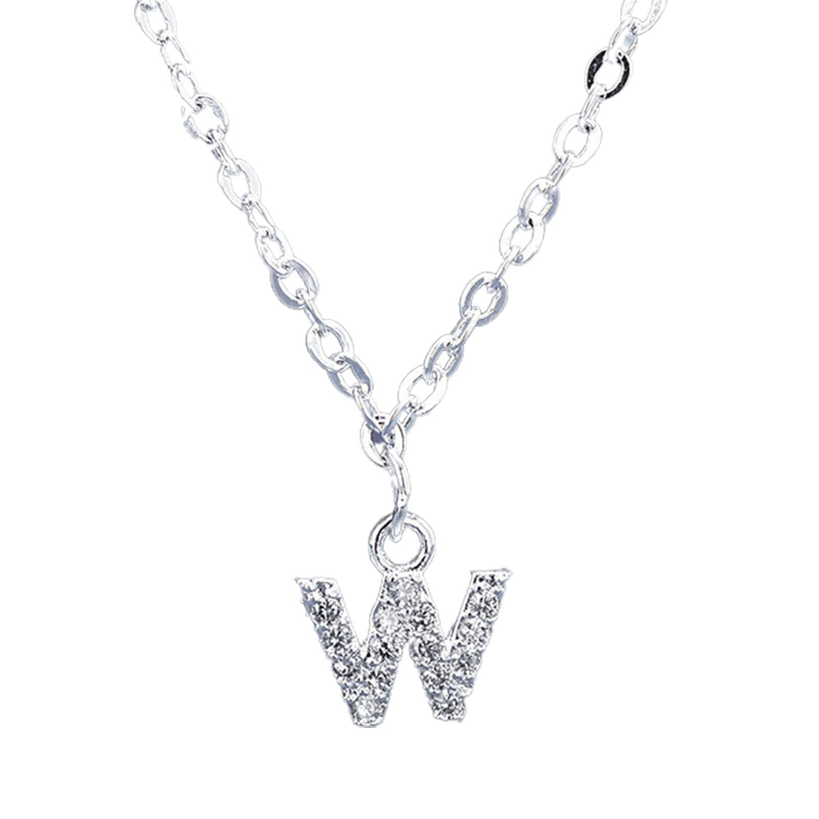 Korean Style Letter Pendant Necklace - Durable & Shiny Clavicle Chain for Women & Girls, Perfect Valentine's Day Gift Jewelry | Elegant Everyday Wear & Special Occasions