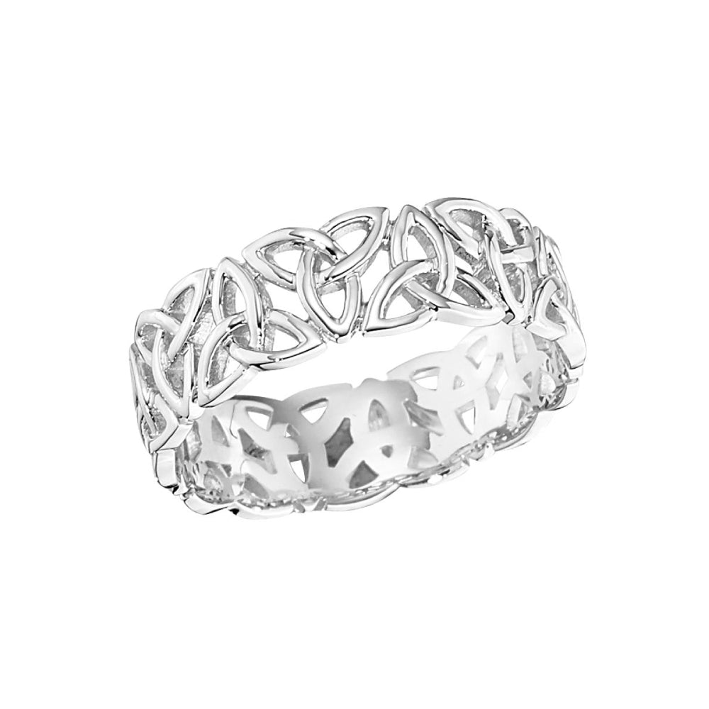 14K Gold Celtic Triquetra Knot Band Ring - Elegant Irish Symbol Jewelry for Women & Men - Perfect for Weddings, Anniversaries & Spiritual Gifts