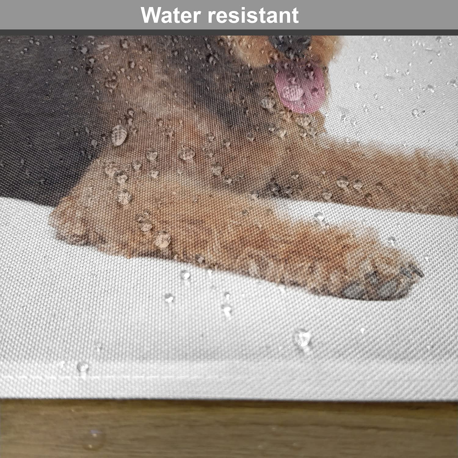 Lunarable Airedale Terrier Dog Place Mats Set of 4 - Washable Fabric Dining Table Mats with Realistic Dog Image - Standard Size (Dark Grey, Camel, White) - Perfect for Kitchen, Dining Room, and Pet Lover Home Decor