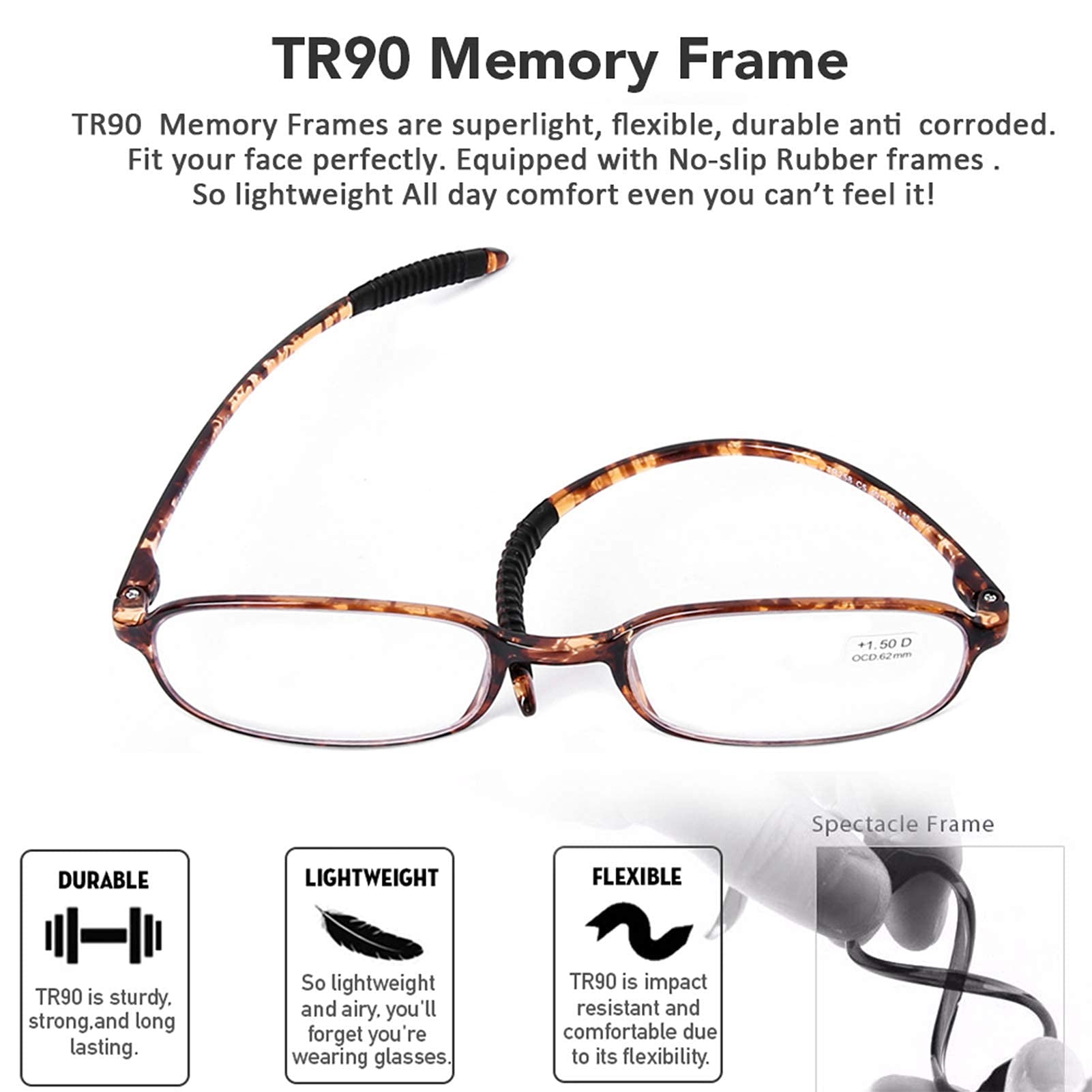 AQWANO 4 Pack Blue Light Blocking Reading Glasses - TR90 Lightweight Flexible Frame, UV Protection, +2.25 Strength for Women & Men - Perfect for Computer Work, Gaming & Digital Screen Use