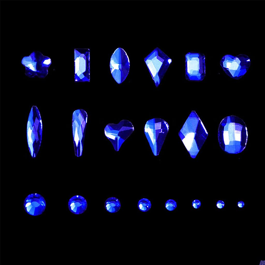 Professional Nail Art Rhinestones Kit - 3100pcs Multi-Shaped Glass Crystal AB Flatback Gems for Nail Design, DIY Crafts & 3D Nail Art | Non-Hotfix Mix Sizes Rhinestones for Salon, Home Manicure & Party Nail Decorations