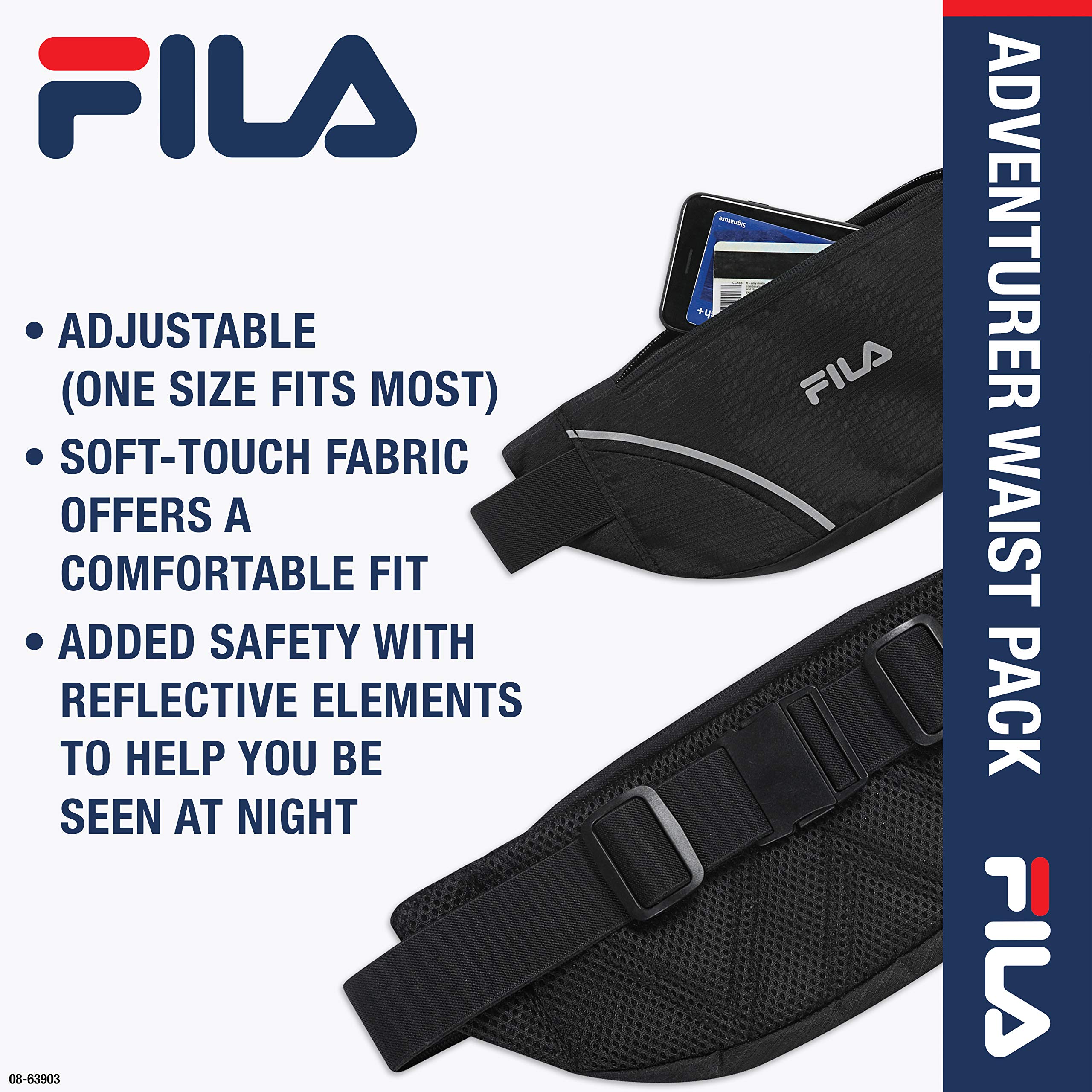 FILA Adjustable Waist Pack - Running Belt for Women & Men | Fitness, Cycling & Travel