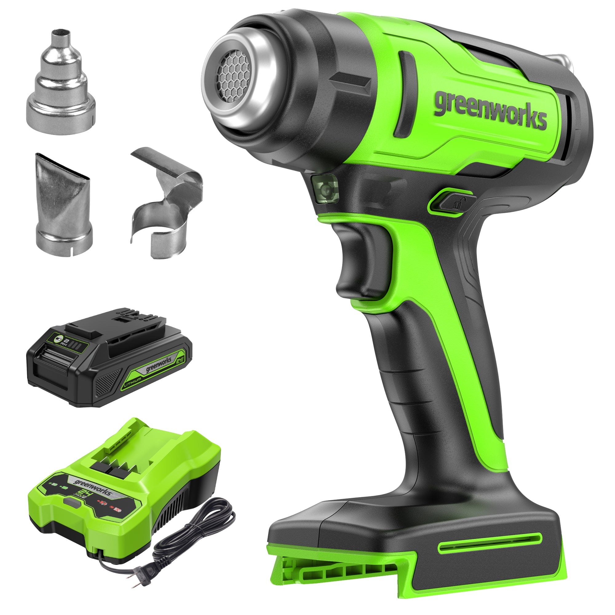 24V Cordless Heat Gun with 2.0Ah USB Battery & Fast Charger - Professional Heat Shrink Tubing, DIY Crafts, Paint Stripping & Home Repairs Tool