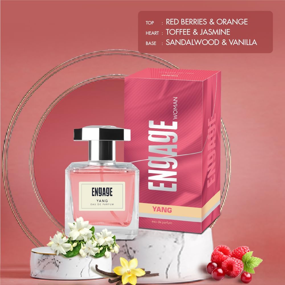Engage Yang Eau De Parfum for Women - Floral Fruity Perfume | Long-Lasting Skin-Friendly Fragrance | Perfect for Date Night, Office & Special Occasions