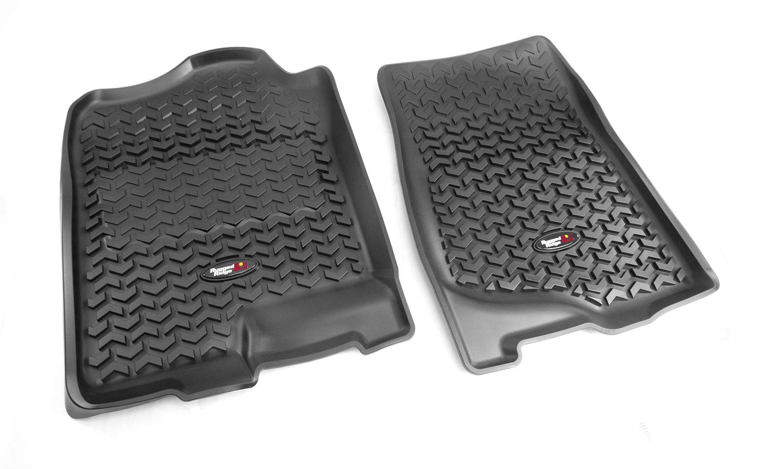 Rugged Ridge All-Terrain Front Floor Liners for 2007-2013 Chevy Silverado 1500 & GMC Sierra 1500 | Extended & Crew Cab | Also Fits 2007-2014 2500/3500 Models, Suburban, Tahoe, Yukon | Heavy Duty Protection for Off-Road & Daily Driving