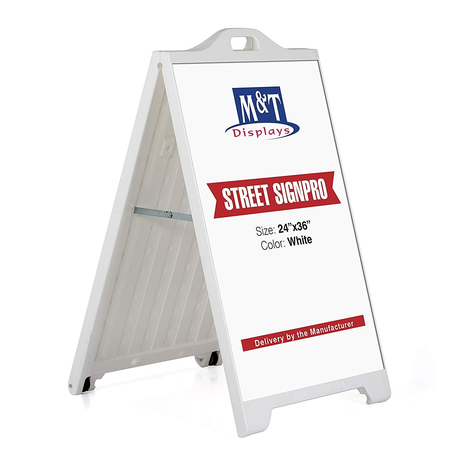 24x36 Inch Weatherproof A-Frame Sidewalk Sign | Double-Sided Portable Folding Advertising Board | Includes 12 Well Nuts | Perfect for Storefronts, Restaurants & Outdoor Events