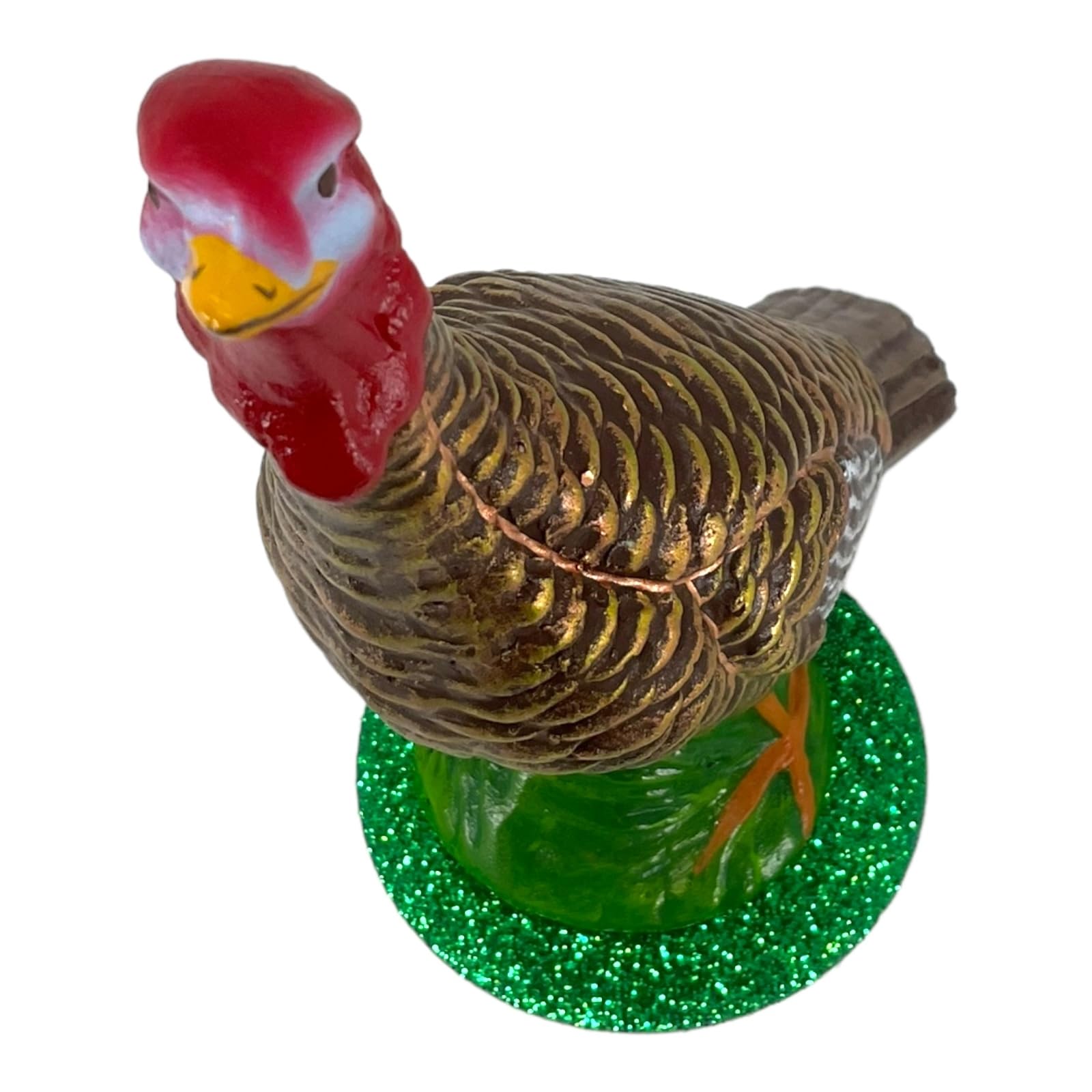 Handcrafted Schaller Paper Mache Female Turkey Decoration - German-Made Thanksgiving Centerpiece for Festive Table Decor & Holiday Home Décor