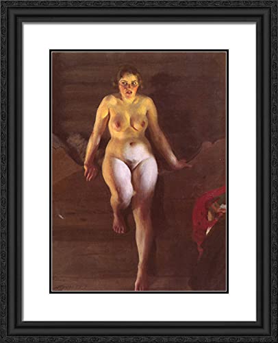 Black Ornate Wood Frame with Double Matting