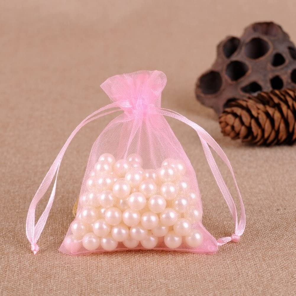 50pcs Organza Jewelry Bags - Small Drawstring Gift Pouches for Wedding Favors, Party Gifts & Candy Packaging - Elegant Mesh Sachet Bags for Jewelry, Rings, Candies & Bridal Shower Favors