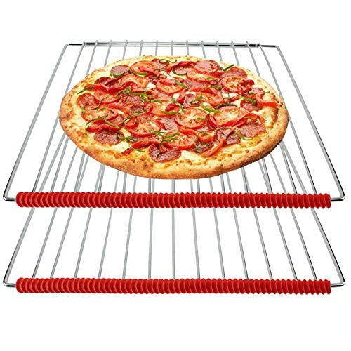 Heat-Resistant Silicone Oven Shelf Protectors 2-Pack - Red Cooker Guard Strips for Safe Baking & Disability Aid