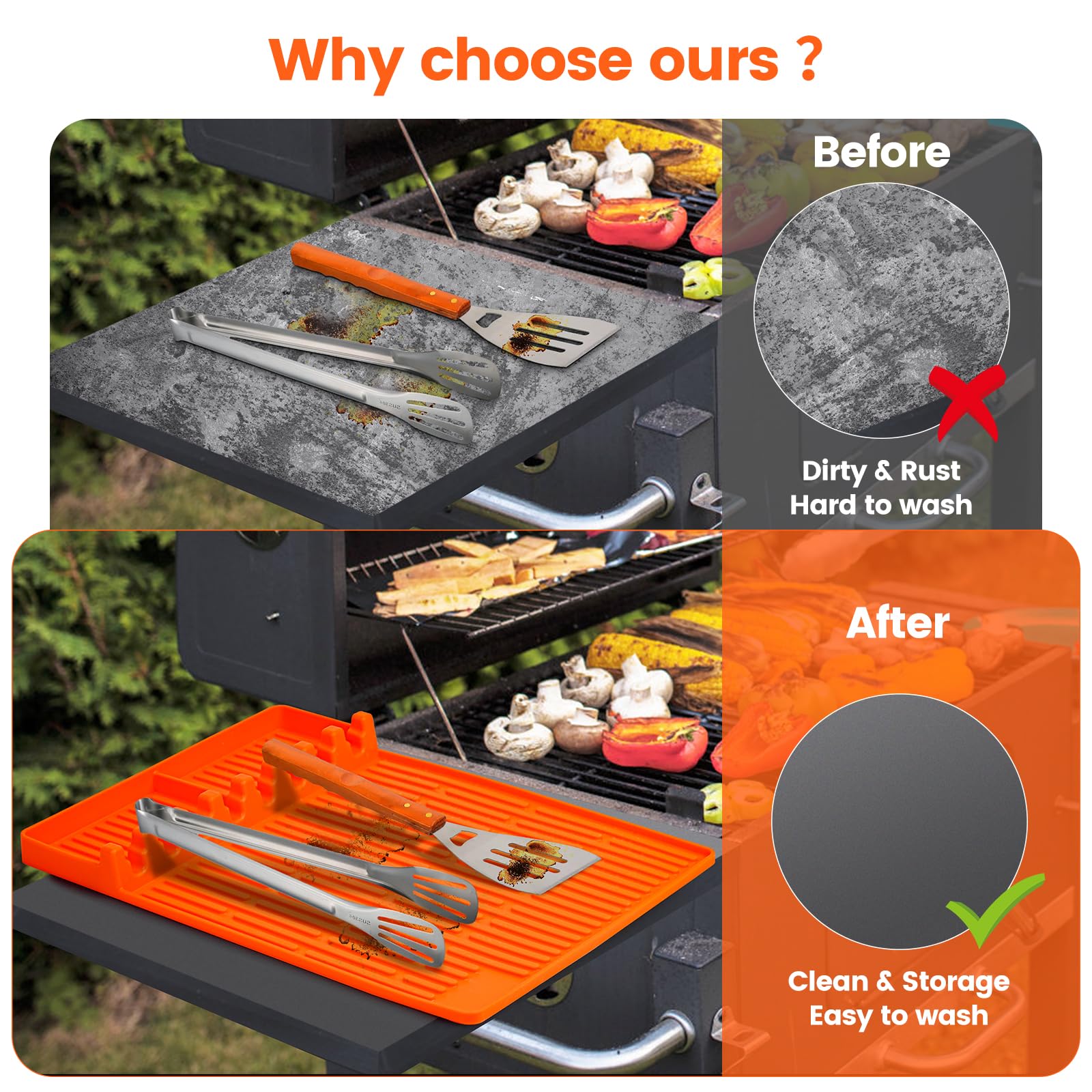 **Blackstone Silicone BBQ Grill Mat – Heat-Resistant Non-Stick Cooking Mat for Blackstone Griddles – Drip Pad & Spatula Mat – Perfect for Grilling, Baking & Countertop Protection**    *(Use: Ideal for outdoor BBQ, indoor cooking, baking, and protecting countertops from grease and spills.)*