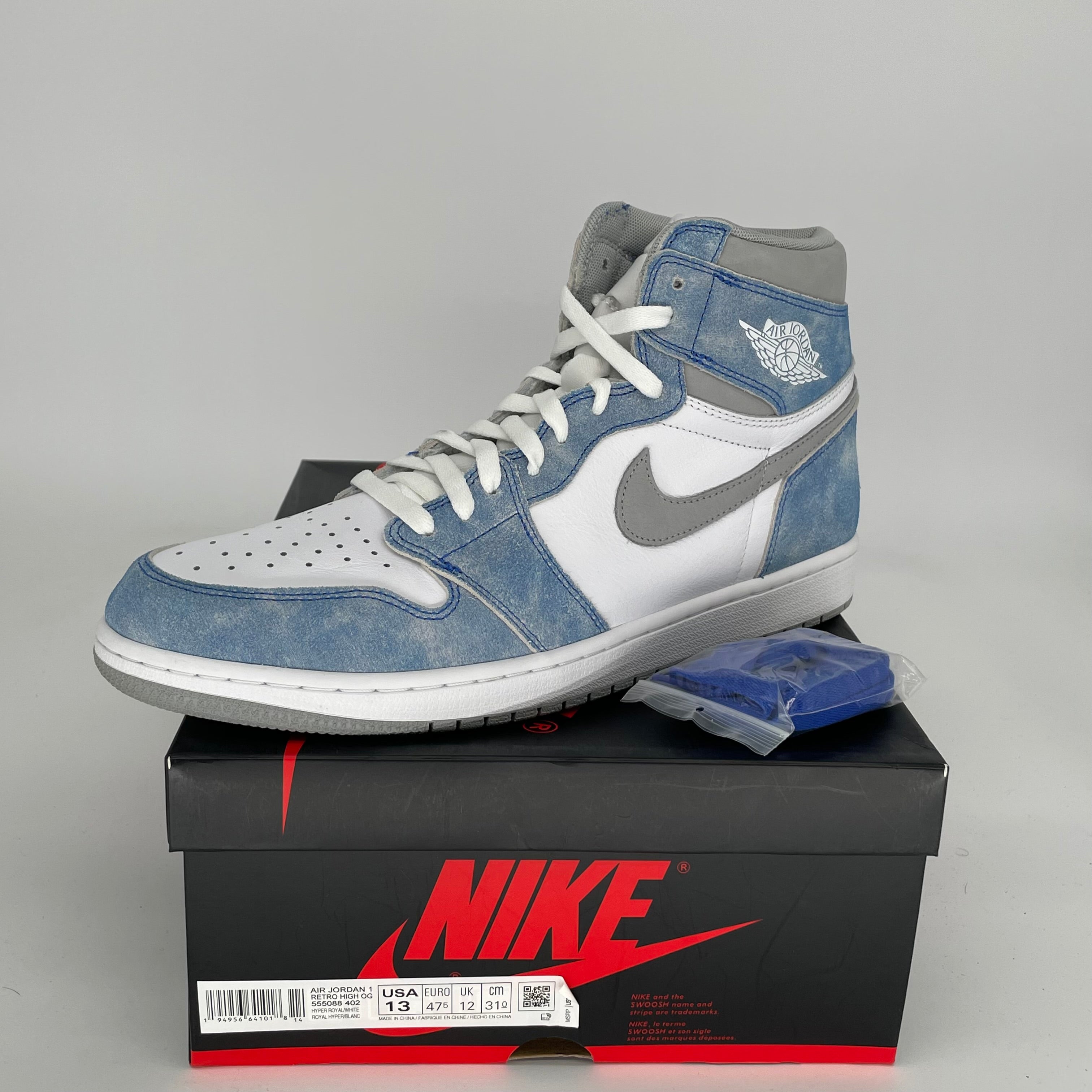AIR JORDAN 1 HYPER ROYAL Men's Basketball Shoes Size 13 - 555088-402 | Sneakers for Streetwear, Casual & Basketball Games