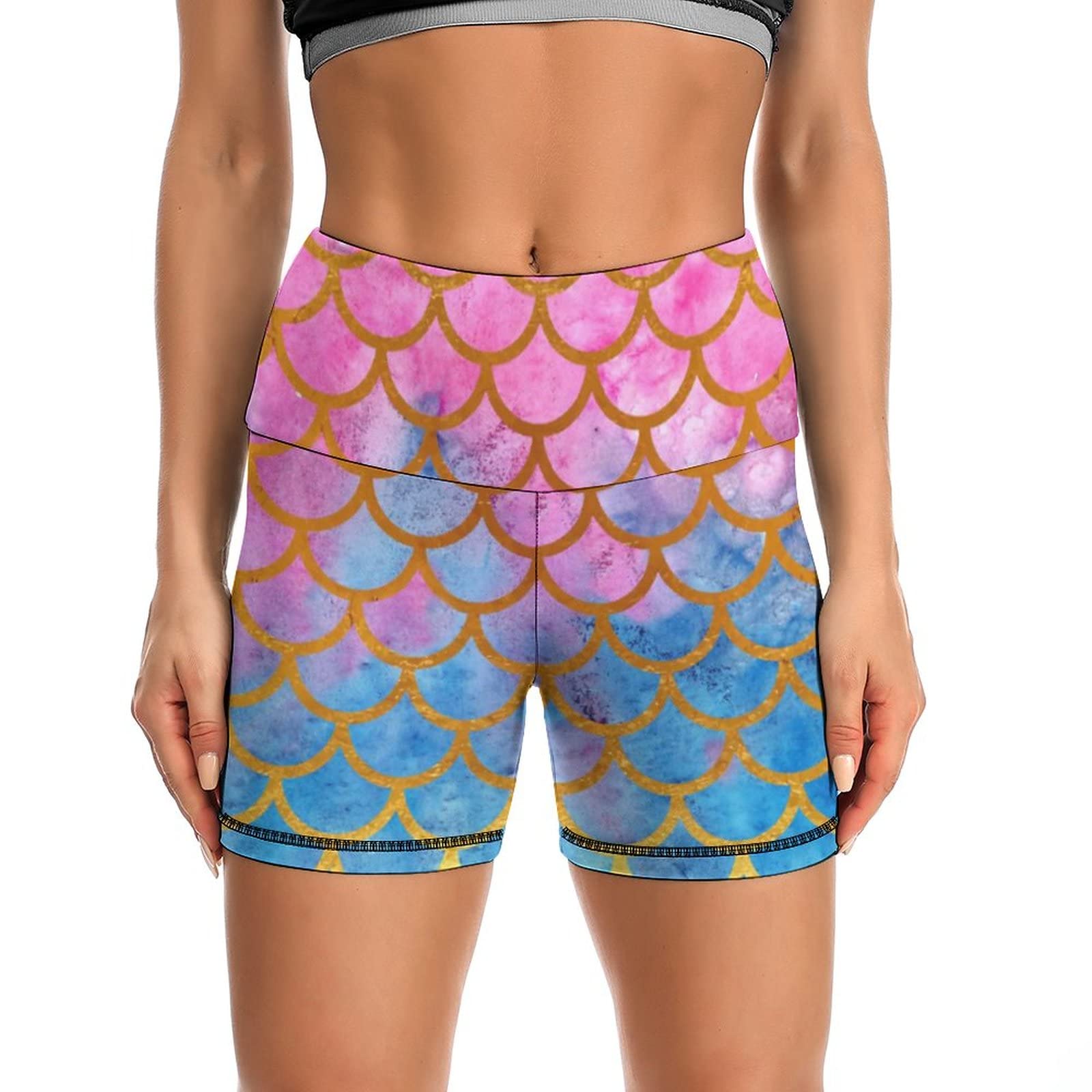 Retro 80s 90s Women's High Waist Biker Shorts - Vintage Spandex Workout Yoga Compression Shorts for Women - Perfect for 80s Themed Parties, Gym, and Casual Wear