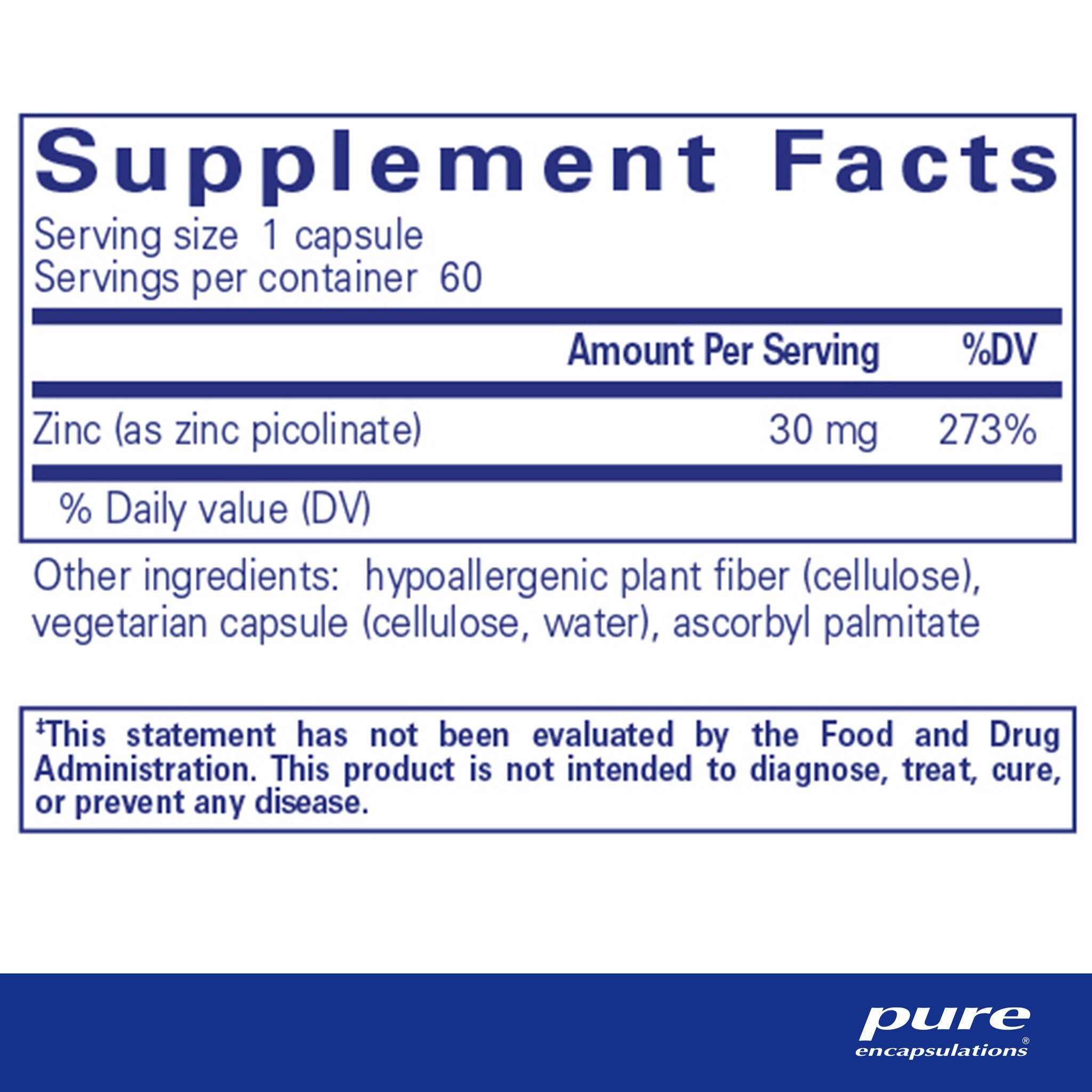 Pure Encapsulations Zinc 30mg Supplement - Immune Support & Antioxidant Boost - for Daily Wellness & Cold Defense
