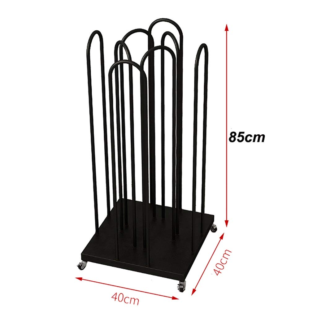 SAFWEL 4-Side Storage Hanger Stacker Cart with Wheels - Heavy Duty Iron Frame Hanger Organizer Holds 150 Clothes Hangers - Space Saving Closet Storage Solution for Bedroom, Laundry Room & Retail Stores
