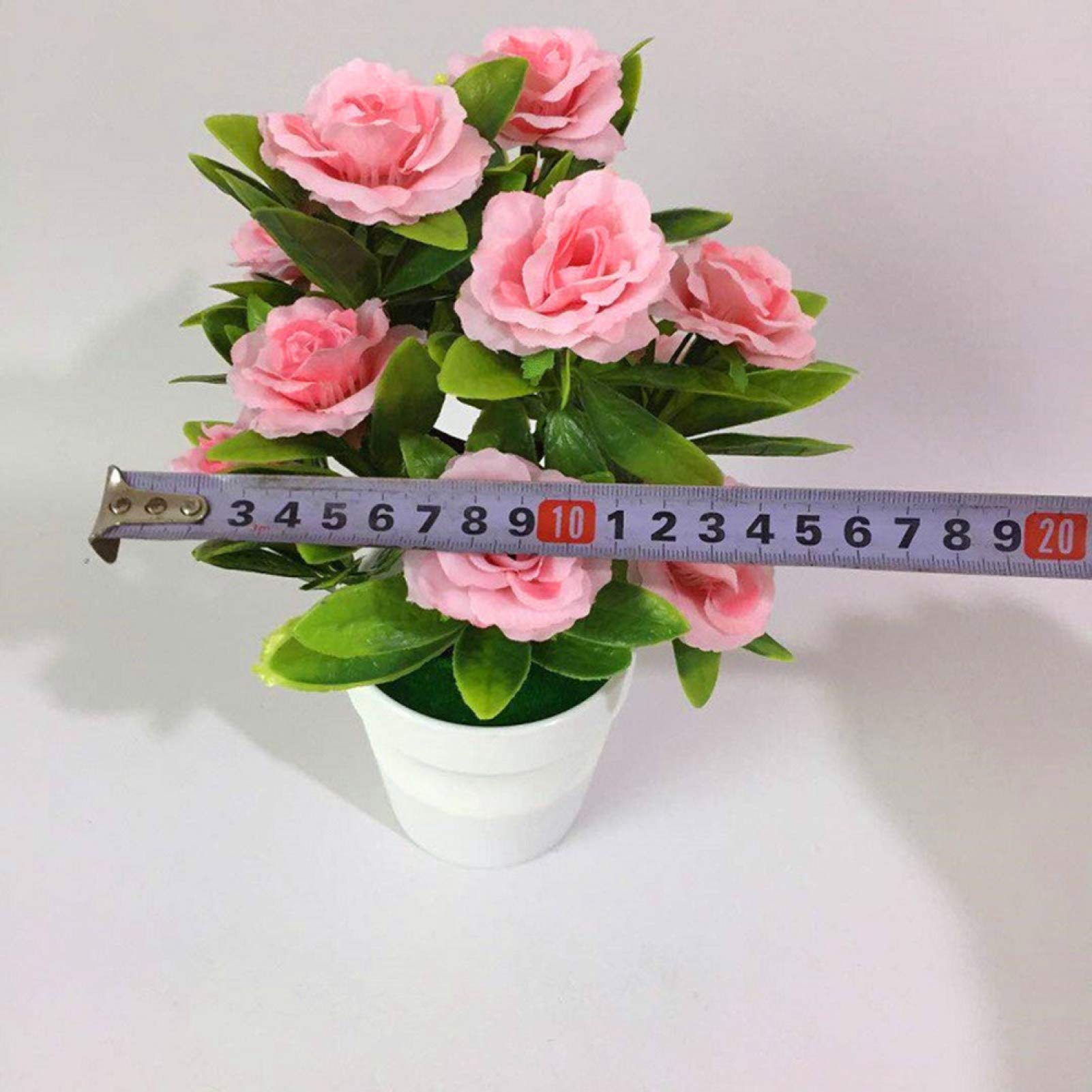 Walbest Artificial Plants & Fake Flowers - 1 Set Artificial Pine Tree & Rose Potted Bonsai for Home, Office, Garden Decor (Red) | Perfect for Living Room Centerpiece, Desk Decor & Outdoor Landscaping