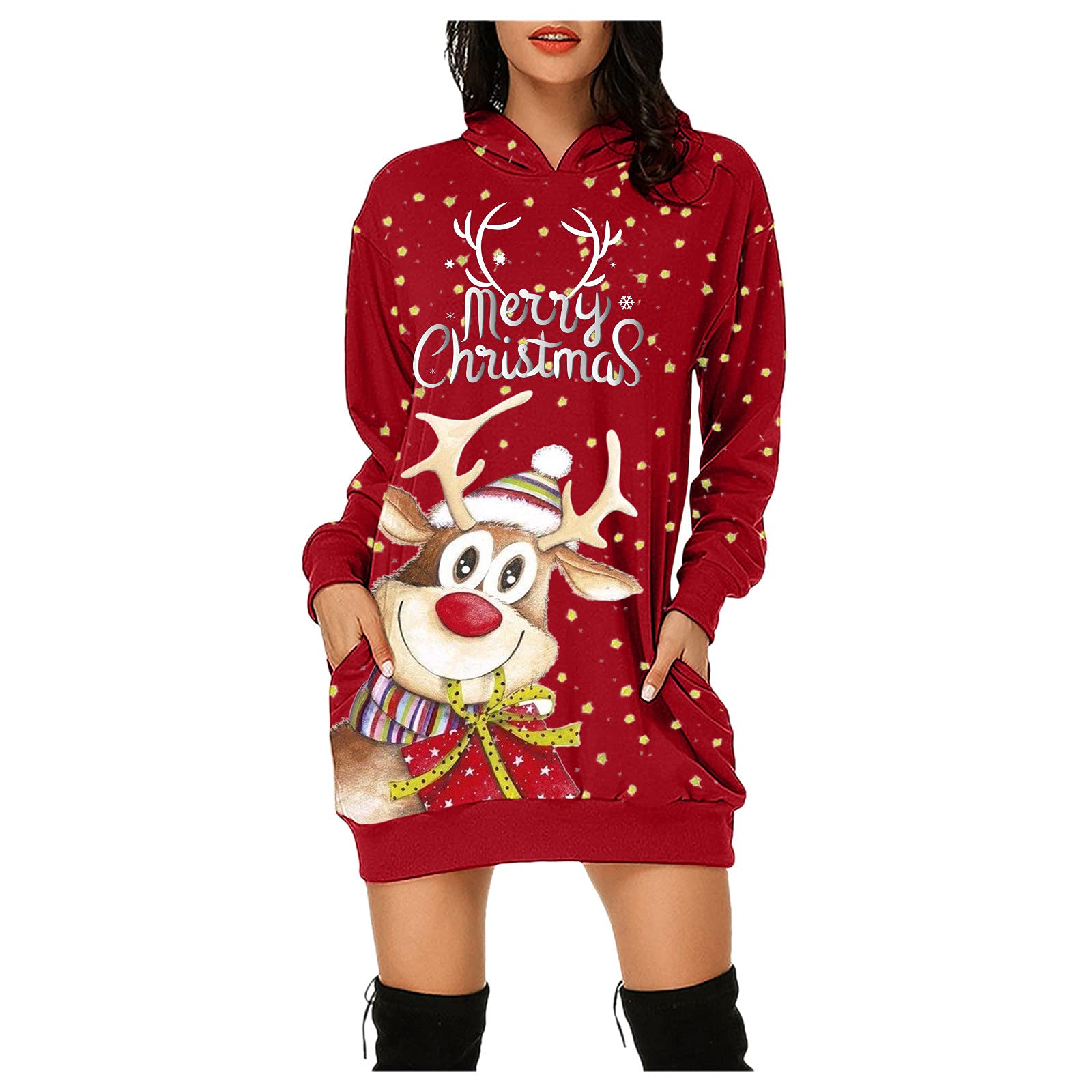 Festive Ugly Christmas Sweater for Women - Long Sleeve Button Down Blouse & Casual Workout Top | Holiday Party, Office Wear & Cozy Winter Outfits