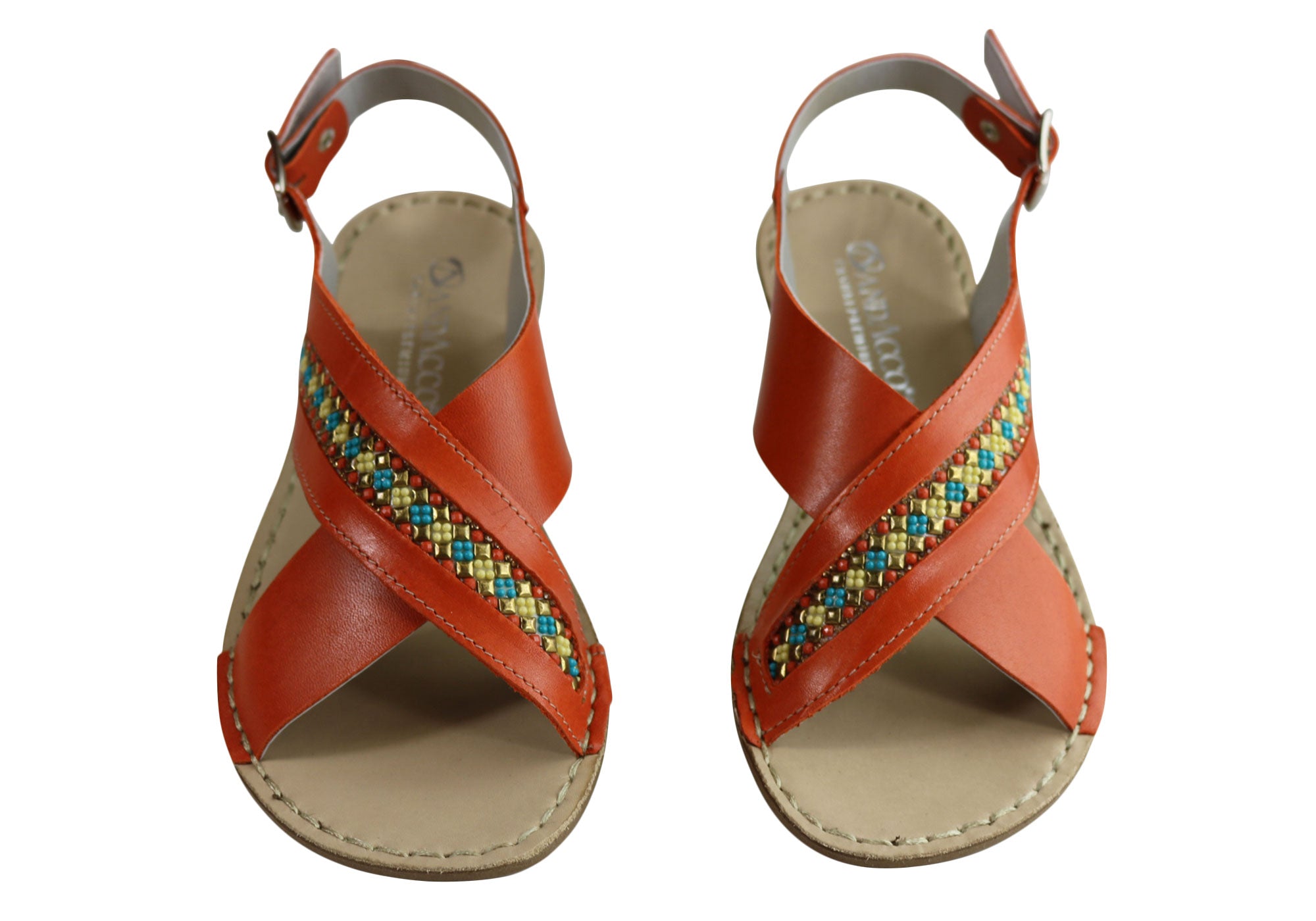 Andacco Veronique Women's Comfort Flat Leather Sandals - Handmade in Brazil - Perfect for Summer, Beach & Casual Outings