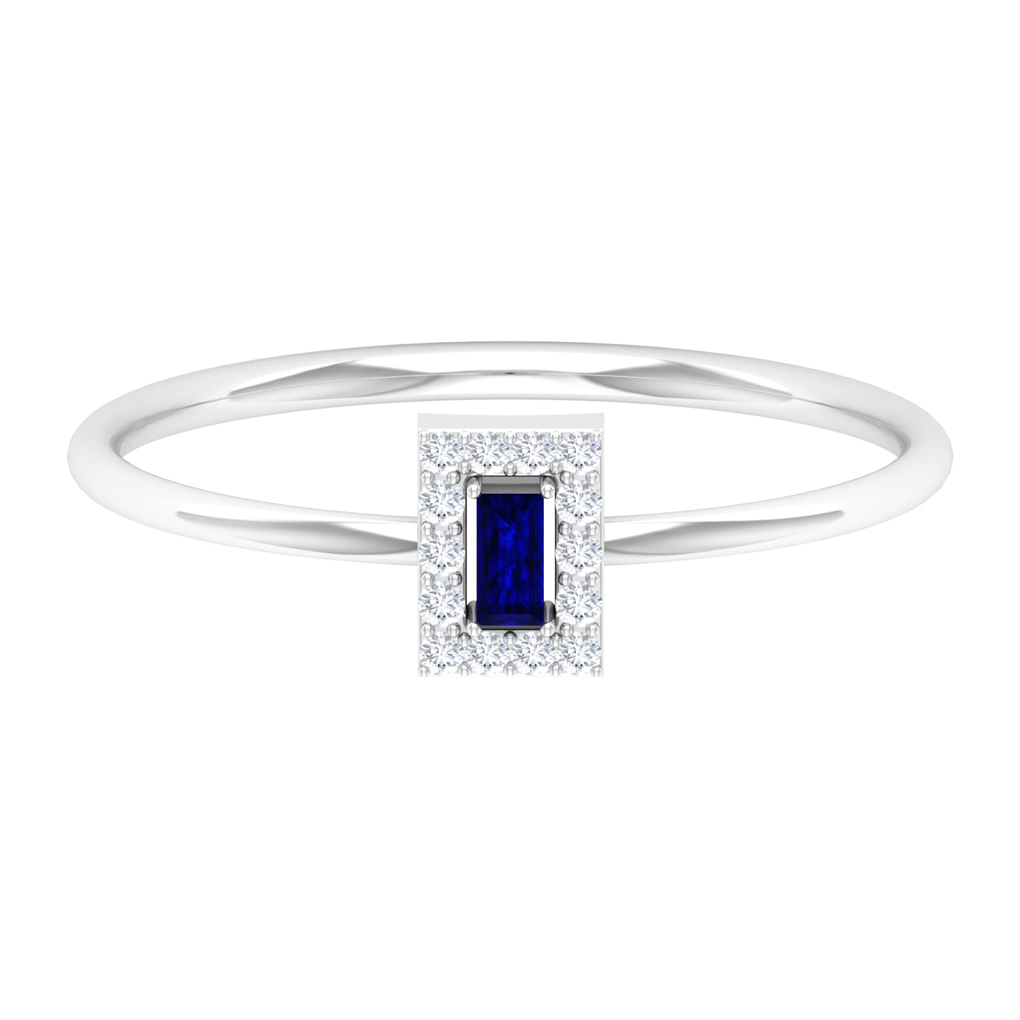 Blue Sapphire and Diamond Ring - 14K Solid Gold Dainty Promise Ring for Women | Perfect for Engagement, Anniversary & Romantic Gifts