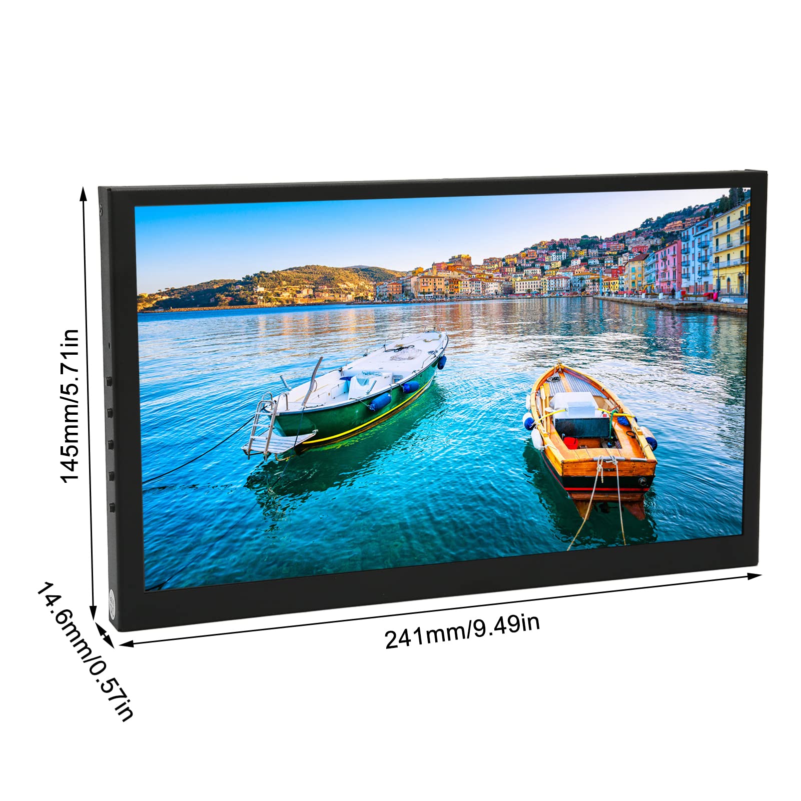 Tbest 10.1 Inch Portable Monitor for Laptop - HD 1024x600 IPS Screen, USB-C Second Display for PC, Mac OS X, Raspberry Pi 4/3 - Perfect for Work, Gaming & Travel