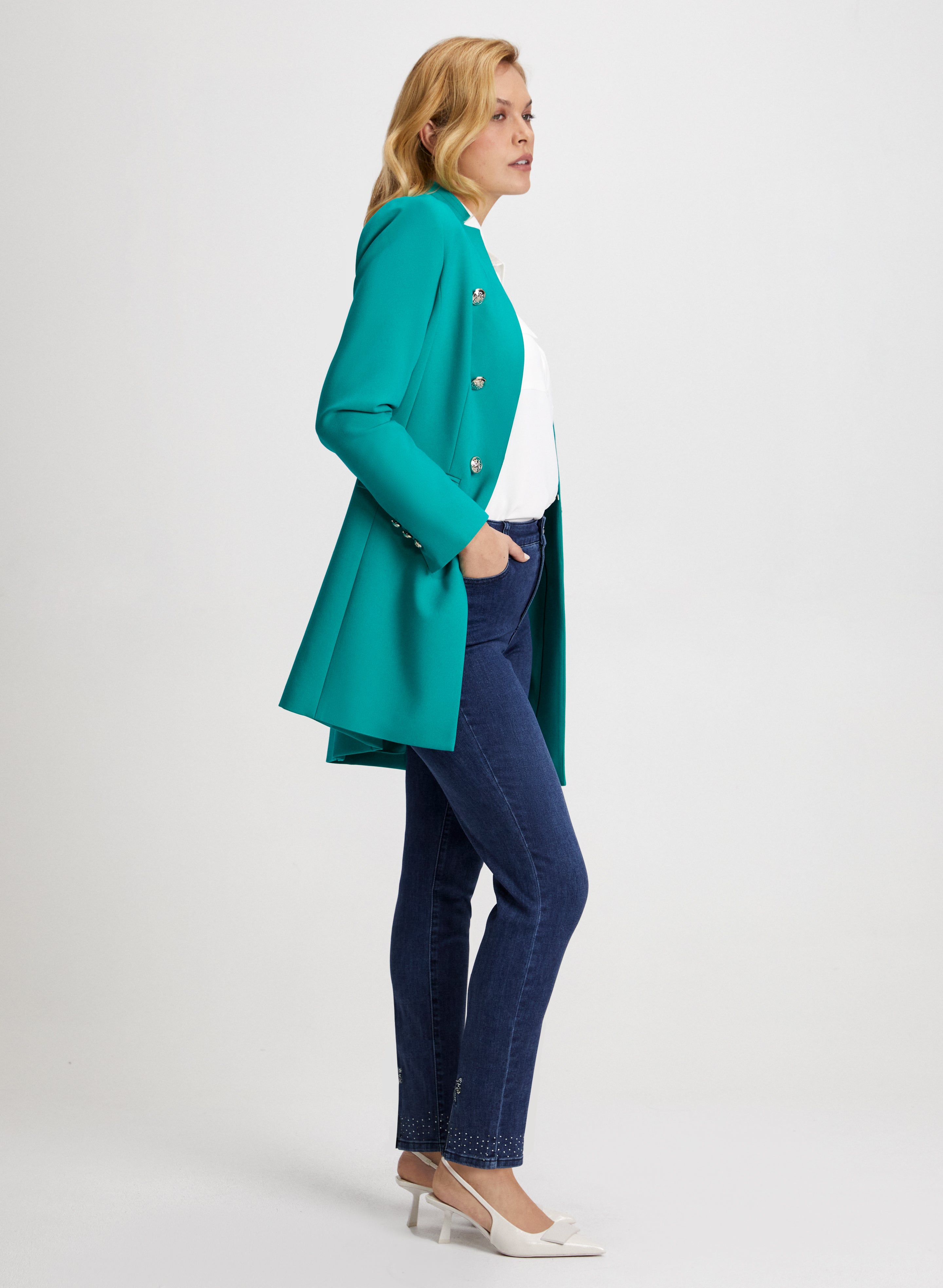 Stylish Bow Detail Straight Leg Jeans for Women - Trendy High Waist Denim Pants for Casual & Office Wear