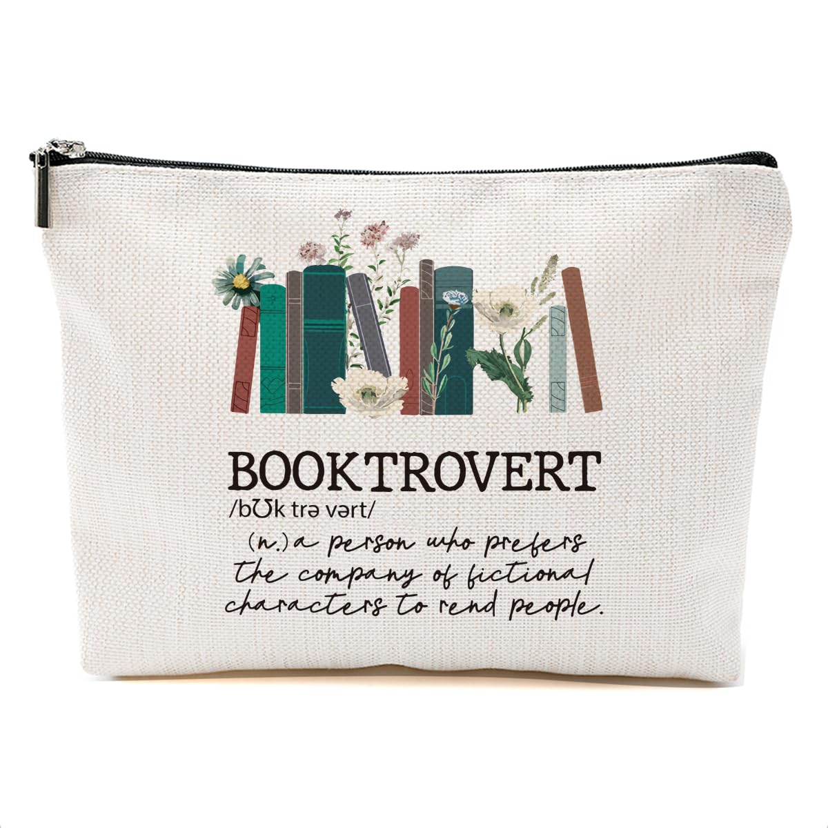 Book Themed Gifts - Book Lover Accessories Makeup Bag & Cosmetic Pouch with Zipper - Perfect for Book Club, Librarians & Readers - Great for Christmas, Thanksgiving & Birthday Presents - Ideal for Bookish Women, Best Friends & Daughters - Use as Travel Toiletry Bag or Daily Makeup Organizer