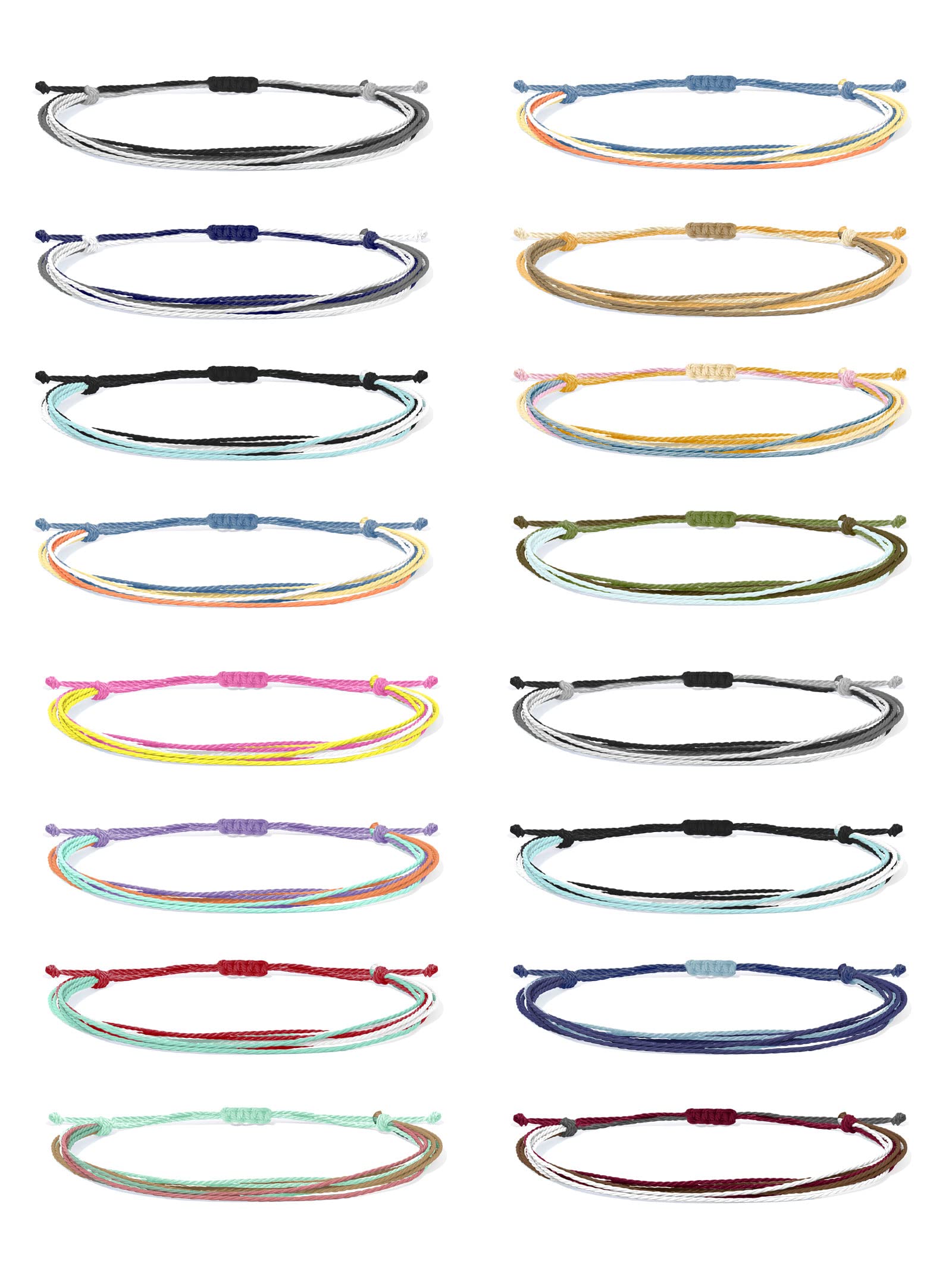 Surf Bracelets for Women - Adjustable Braided Rope Wave Bracelet Set, Handmade Waterproof Friendship Bracelets for Surfers & Beach Lovers | Perfect for Summer, Gifts, and Ocean Adventures