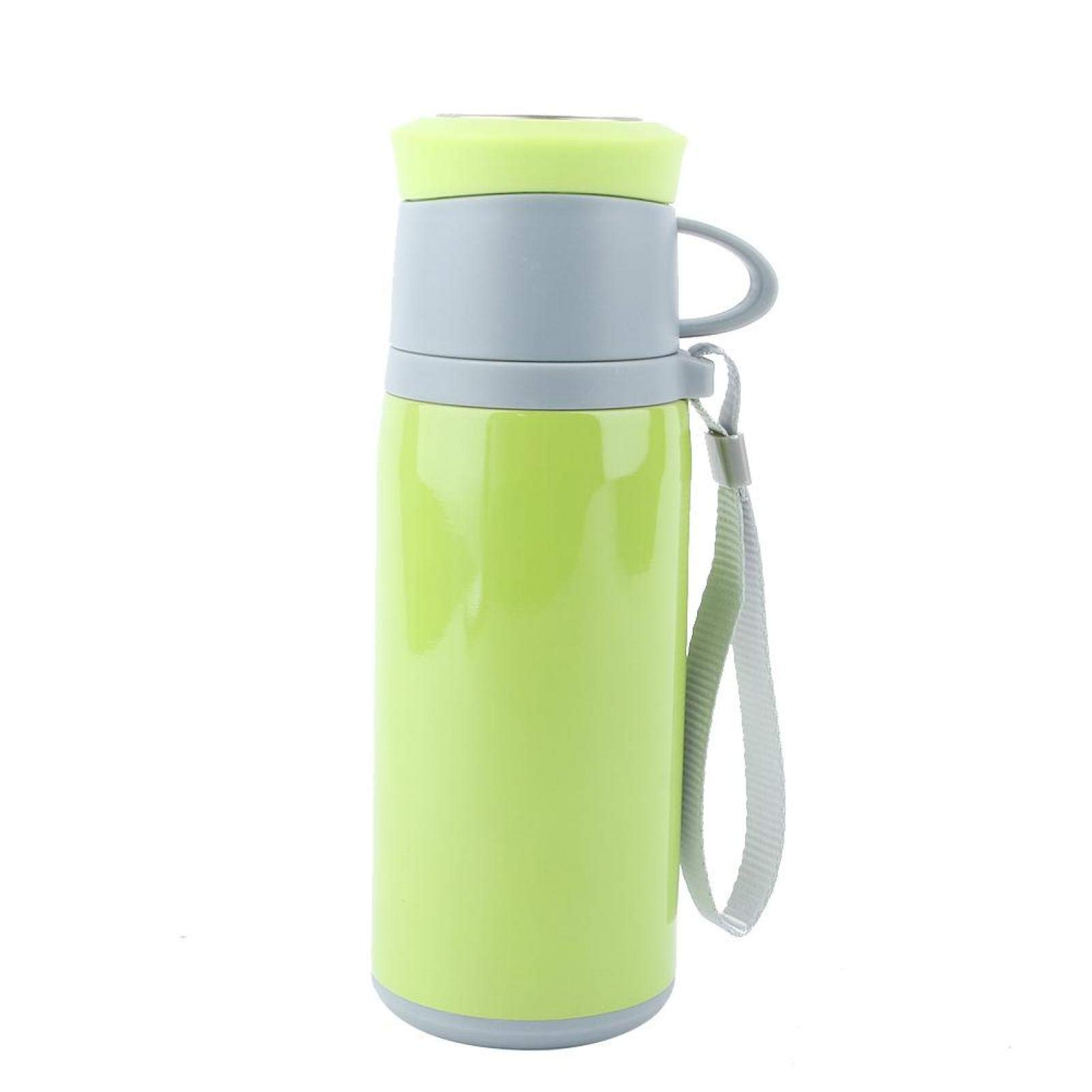 Double Wall Insulated Tea Mug - 16oz Thermal Travel Bottle for Hot & Cold Drinks - Leak-Proof, BPA-Free, Perfect for Home, Office & Outdoor Use (Green)