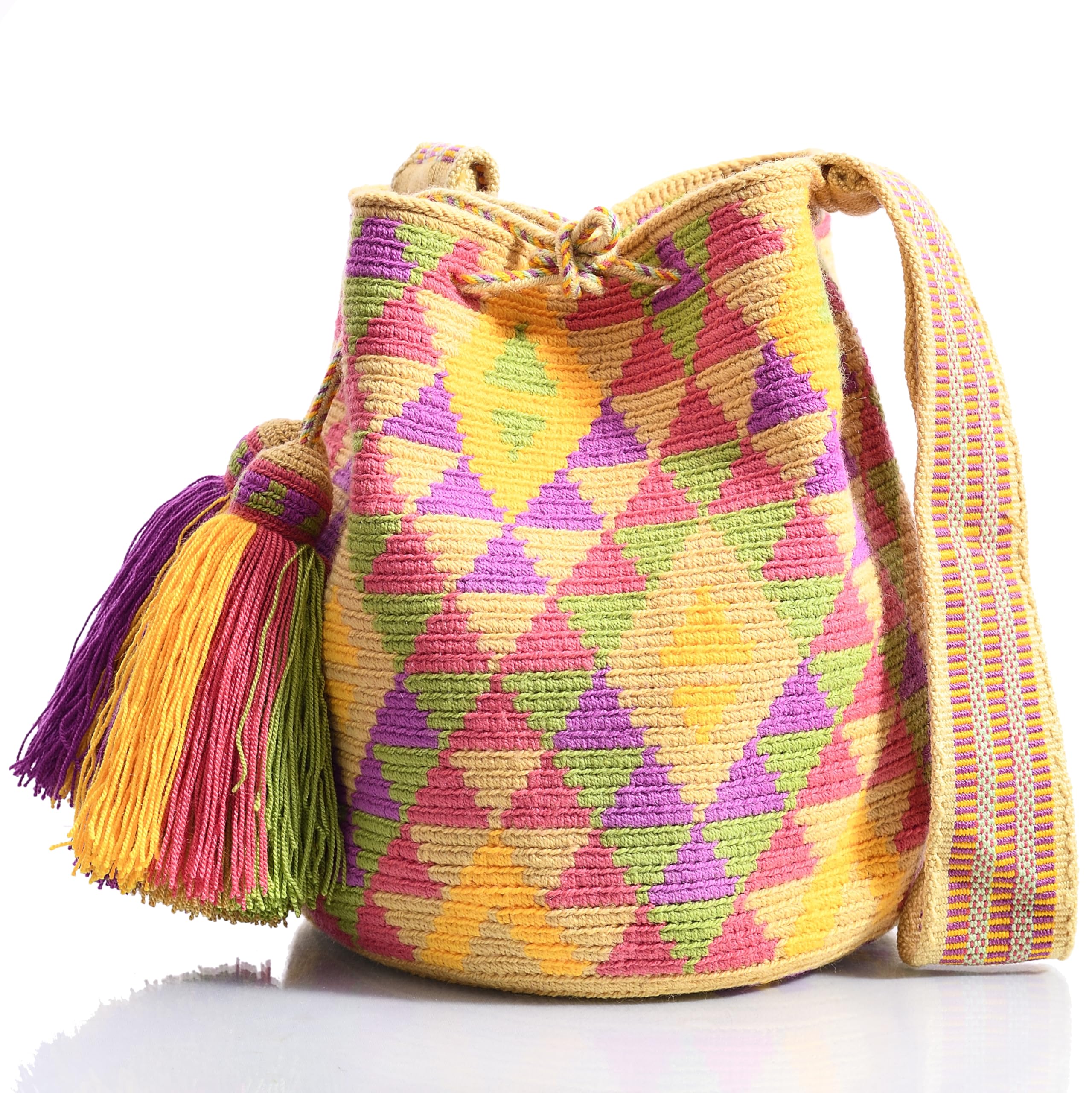 WYOU Designer Collection Wayuu Crochet Hobo Bag - Medium Size Handmade Shoulder Purse for Women | Perfect for Beach, Travel & Everyday Use