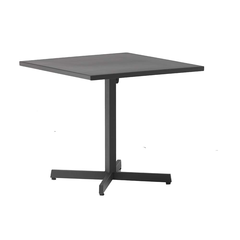 Whiteline Modern Living DT1679-GRY Grey Belle Outdoor Folding Square Dining Table - Steel Frame, Weather-Resistant for Patio, Garden, and Poolside Dining