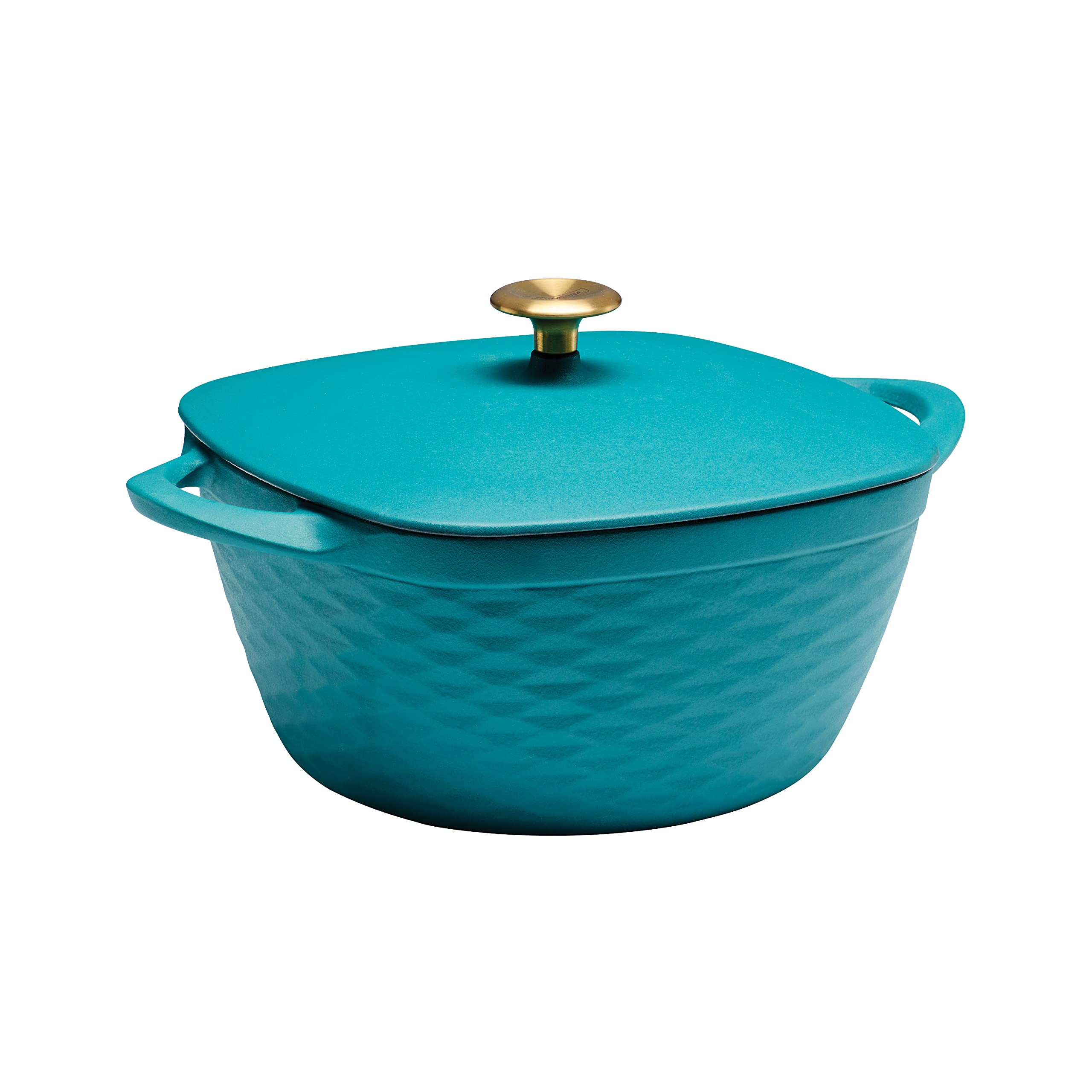 Prisma 7 Quart Enameled Cast Iron Covered Square Dutch Oven - Teal Blue - Perfect for Braising, Baking, Roasting & Slow Cooking Soups, Stews & Casseroles