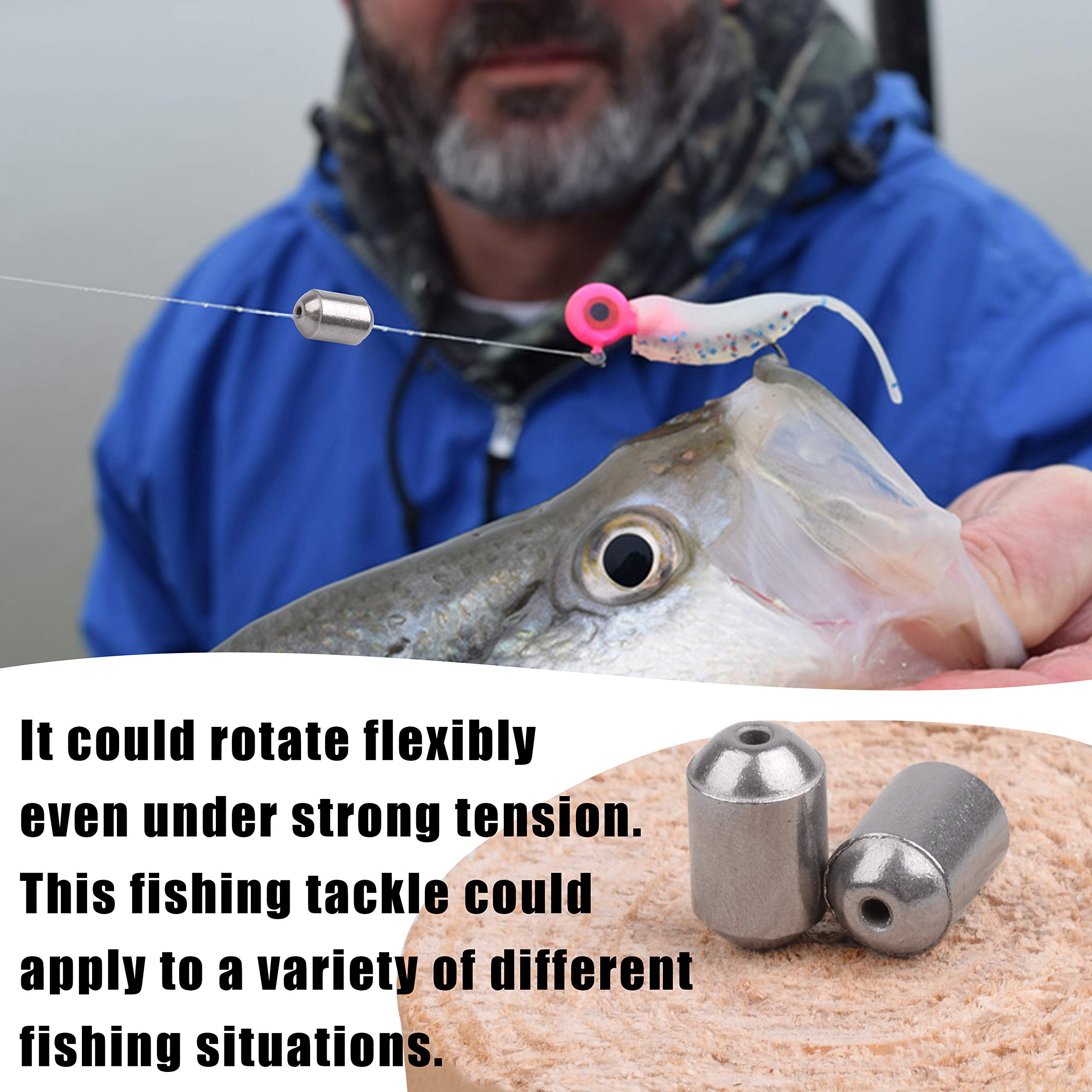AGOOL Egg Sinkers Fishing Weights - 15/25pcs Iron Slip Sinkers Oval Catfish Weights for Bass, Saltwater & Freshwater Fishing - Perfect for Casting, Bottom Fishing & Catfishing