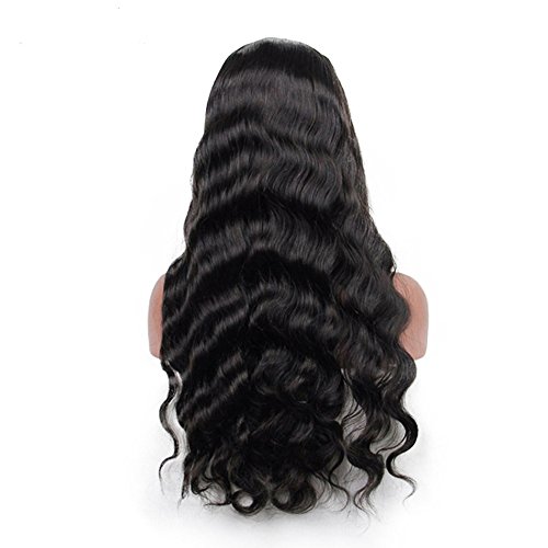 16-Inch Full Lace Human Hair Wig with Baby Hair | Mongolian Virgin Remy Body Wave | Jet Black (#1) | Perfect for Daily Wear, Cosplay & Special Occasions
