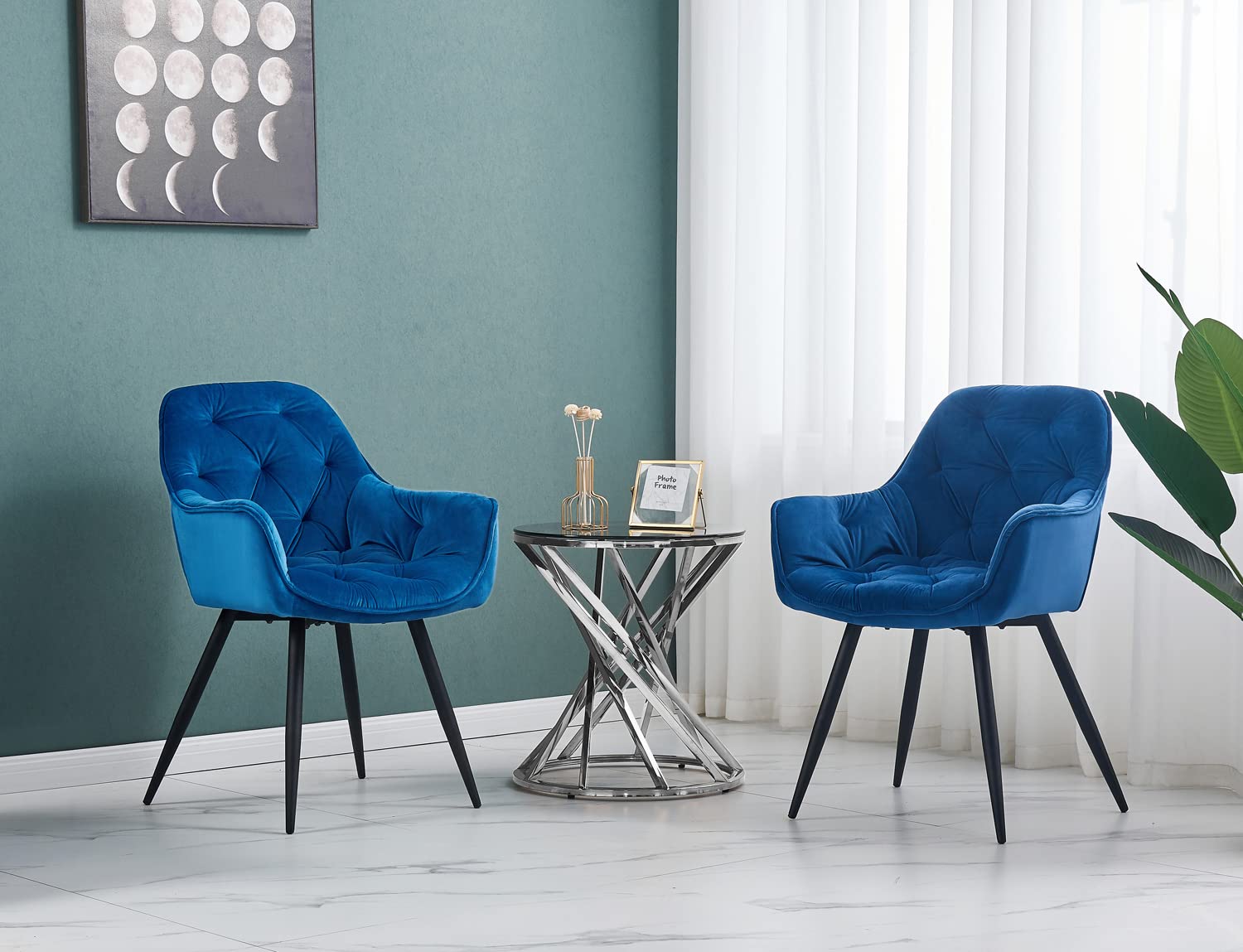 Modern Round Glass Side Table - 19.5