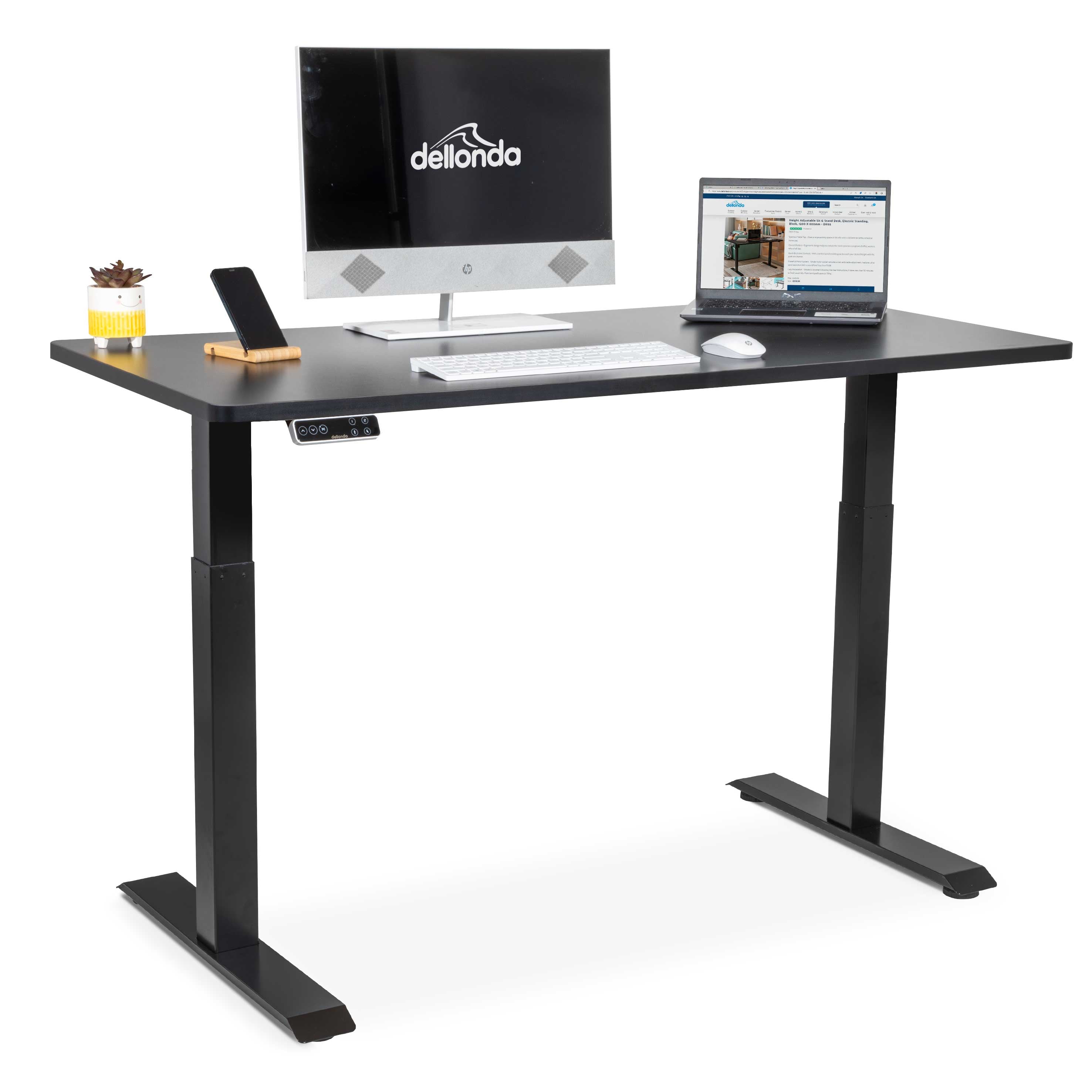 Ergonomic Black Electric Height Adjustable Standing Desk - 55