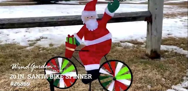 20 Inch Bike Spinner - Santa Themed Indoor Cycling Exercise Bike for Home Gym Workouts | Perfect for Cardio Training & Fitness Enthusiasts