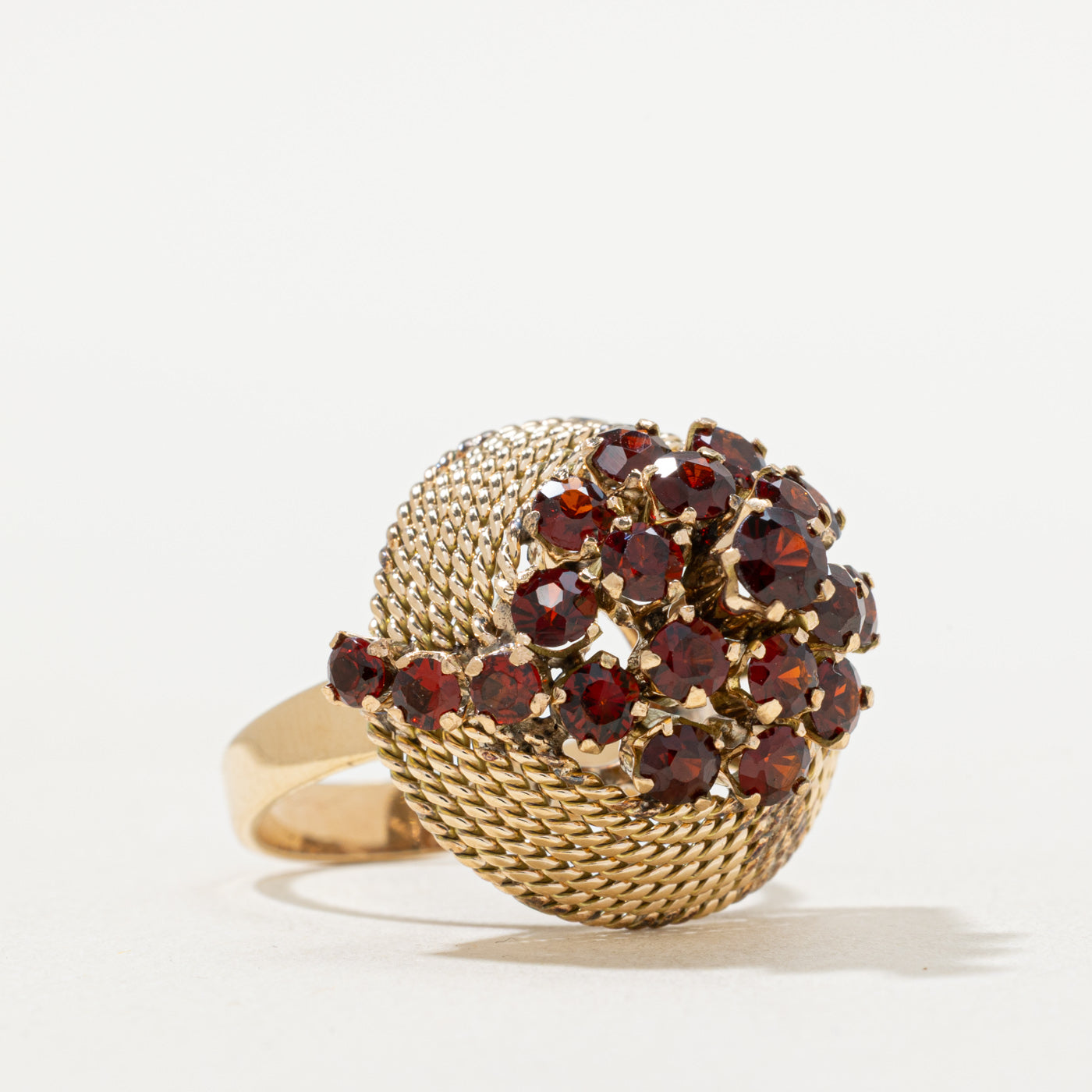 Garnet Cluster Cocktail Ring - 2.50 Carat Total Weight (CTW) - Size 6.5 - Elegant Statement Jewelry for Parties, Weddings & Special Occasions