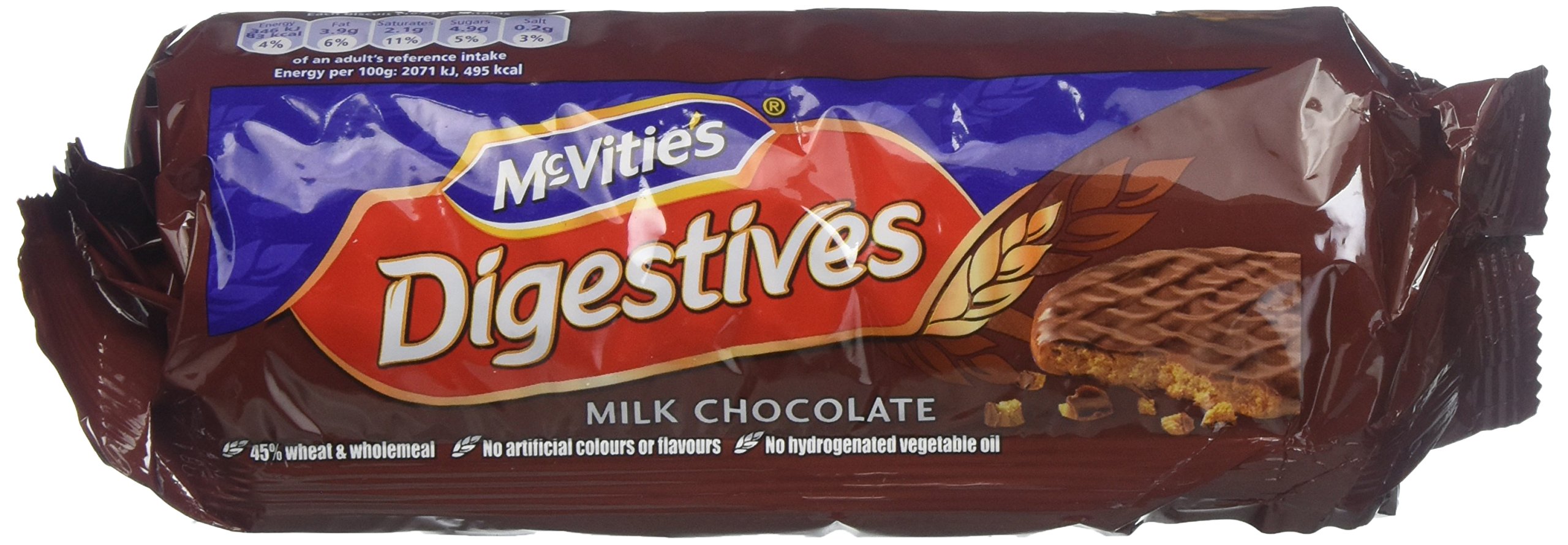 Jacobs Digestive Biscuits with Milk Chocolate - 10.5 Oz (300g) | Crunchy Tea Cookies for Afternoon Tea, Coffee Break & Snacking