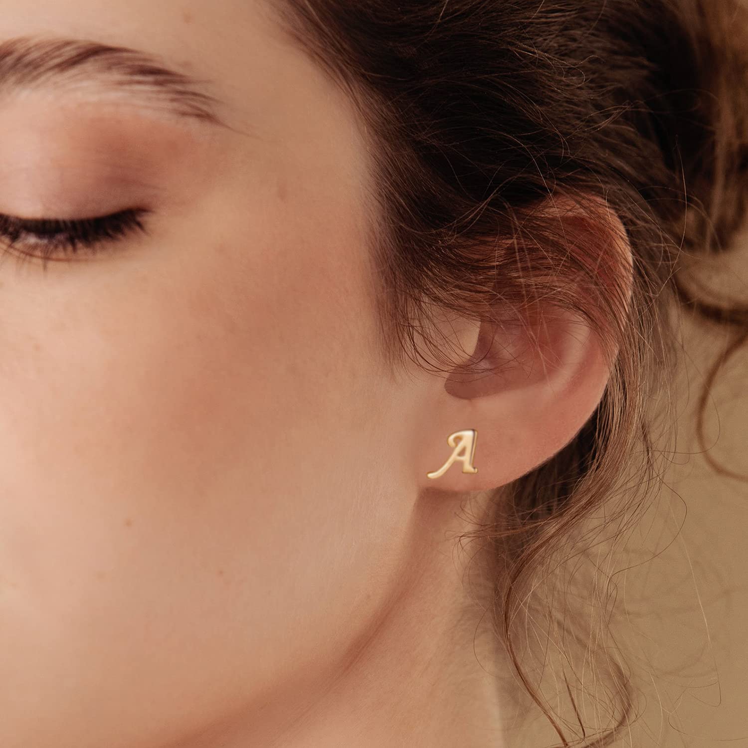 Initial Stud Earrings for Women - S925 Sterling Silver Post, 14K Gold Plated Tiny Letter Earrings | Hypoallergenic, Personalized Jewelry Gift for Her | Perfect for Everyday Wear, Birthdays & Special Occasions