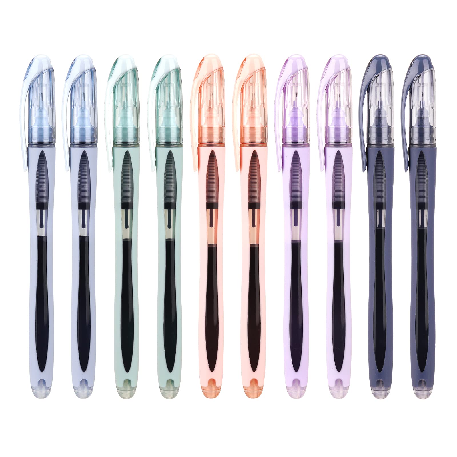 WRITECH 0.5mm Black Liquid Ink Rollerball Pens - Extra Fine Needle Tip for Smooth Writing, 10 Pack - Perfect for Journaling, Note Taking & Office Use