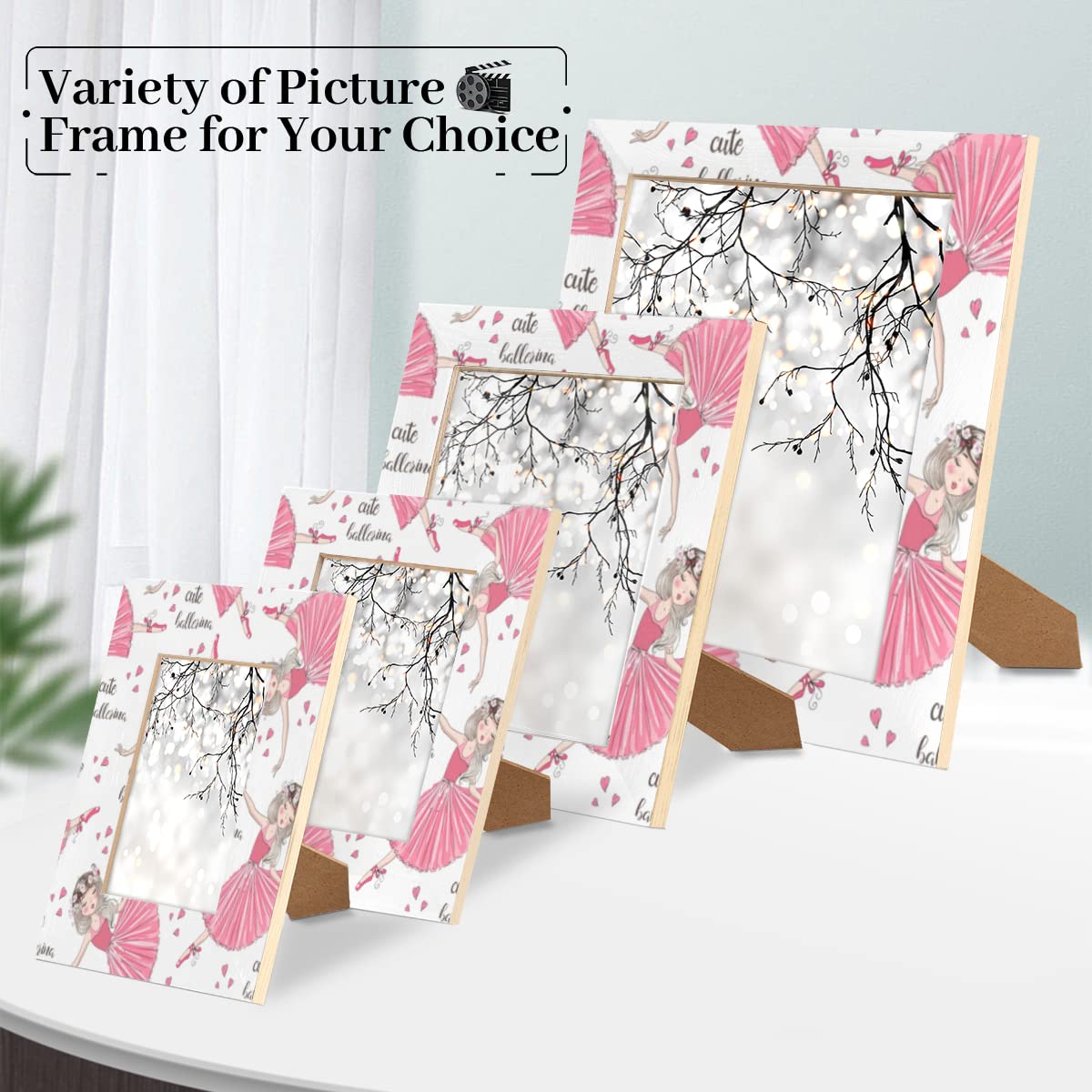 Elegant Ballet Dancer 5x7 Picture Frame - Heart-Shaped Ballerina Photo Frame for Wall Mounting or Tabletop Display - Perfect for Bedroom, Nursery & Dance Studio Decor - Wall Gallery Frames for Ballet Memories & Gift Ideas